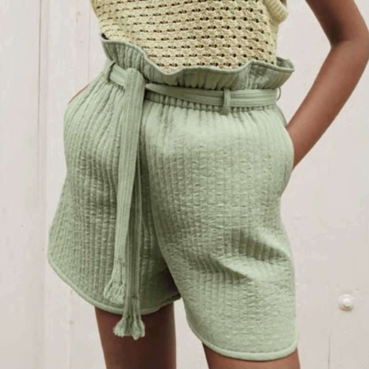 Samsoe Samsoe New SAMSOE SAMSOE Quilted Paperbag Waist Shorts Size XS Size 26" / US 2 / IT 38 - 2 Thumbnail