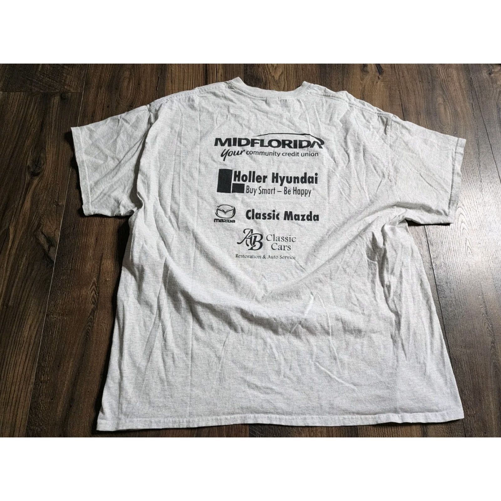 Gildan Mens 2XL All British Classic Car Show 2021 Sanford FL T Shirt Double Sided Gray Cotton Gildan Regular Short Sleeve Crew Neck USA Cars Mens Size US XXL / EU 58 / 5 - 4 Thumbnail