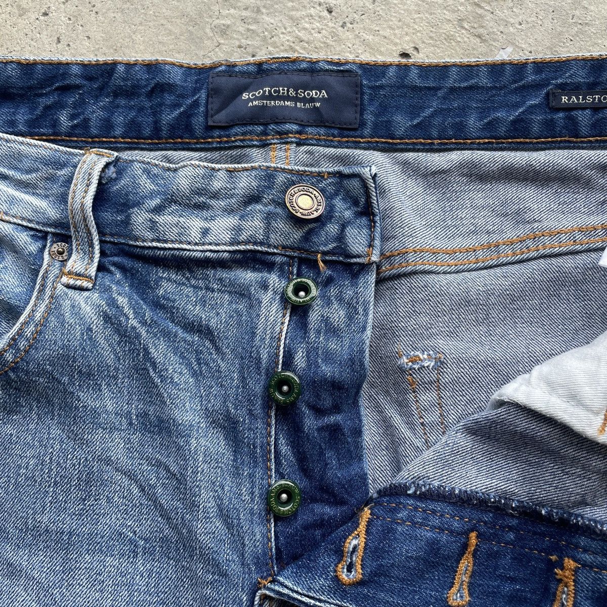 Japanese Brand Vintage Scotch&Soda Ripped Faded Distressed Jeans Pants W35 Size US 35 - 6 Thumbnail