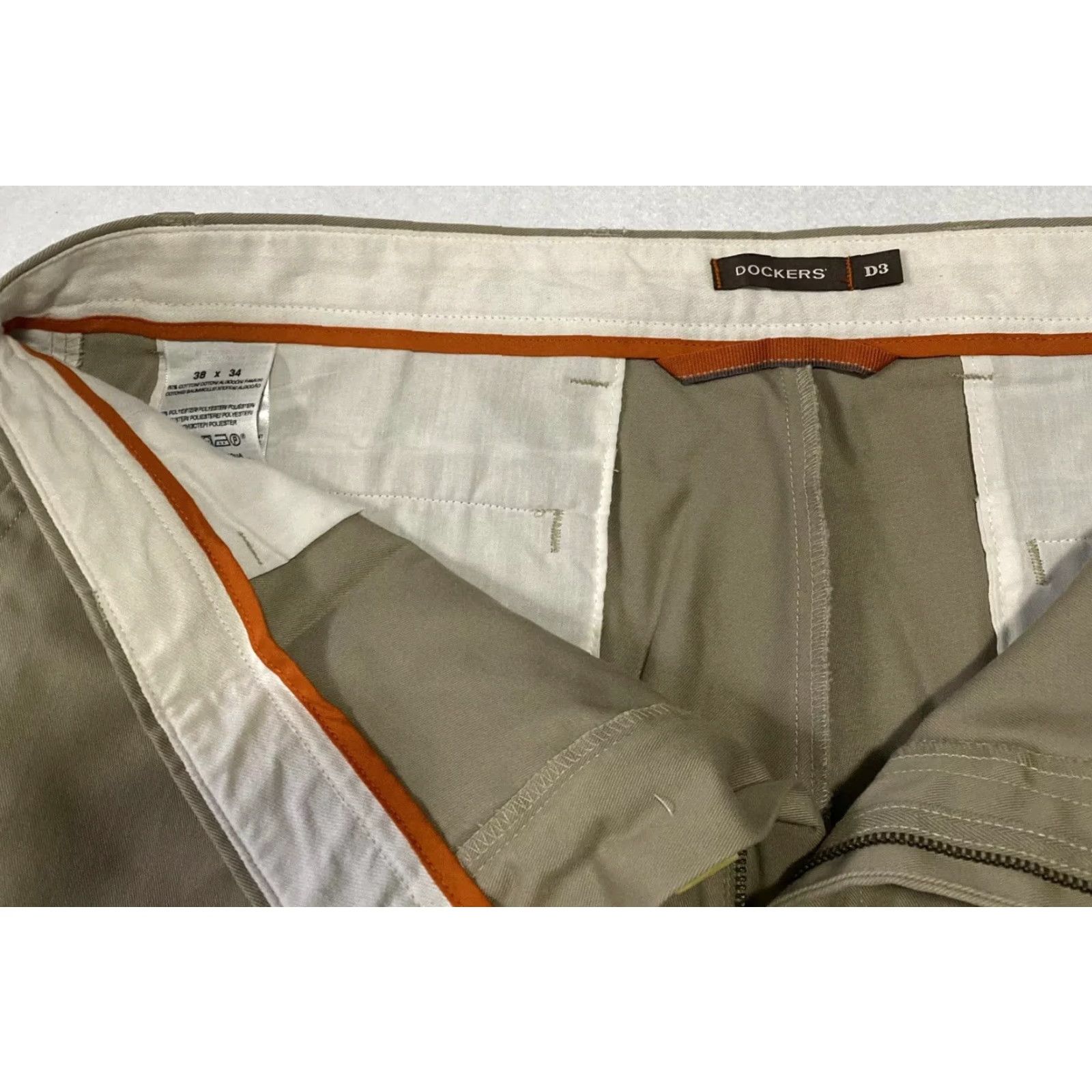 Polo Ralph Lauren Polo Ralph Lauren Dockers Chino Pants Men 38x34 Khaki Flat Front Beige Cotton Knit Regular Straight 34 Inseam Pants Mens Size US 38 / EU 54 - 4 Thumbnail