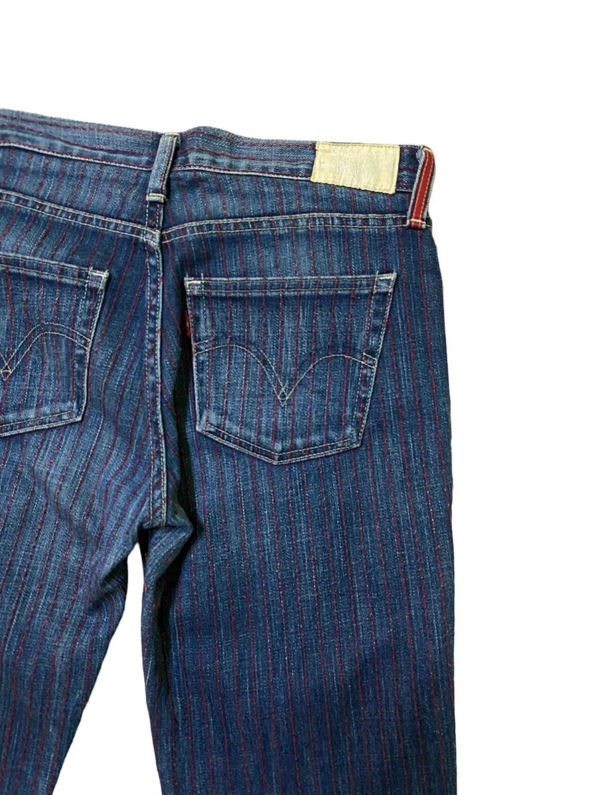 Levi's × Levi's Vintage Clothing × Vintage Vintage Levi's Japan Red Striped Distressed Denim Jeans Size US 28 / EU 44 - 12 Thumbnail