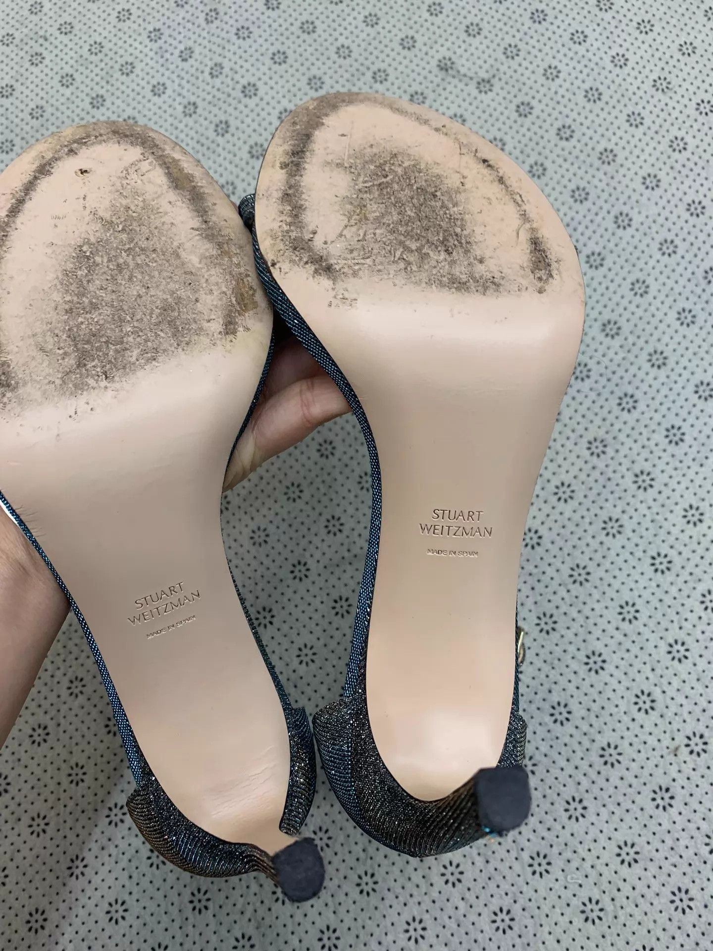 Stuart Weitzman SW color gradient crystal 1-strap heels 38.5 Size US 8 / IT 38 - 4 Thumbnail