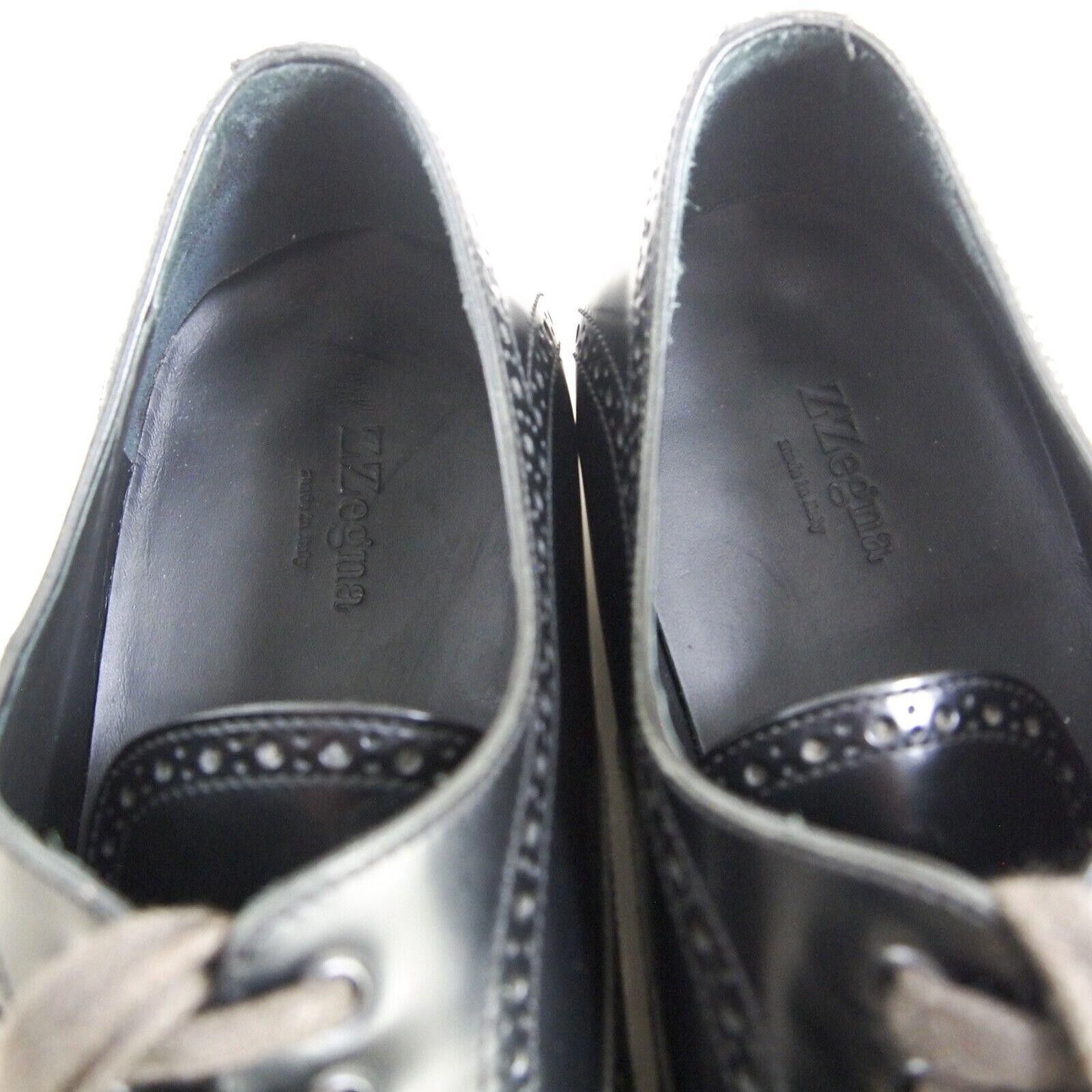 Ermenegildo Zegna Zegna Wingtip Brogues Black Leather Mens US 10 EU 43 $820 Size US 10 / EU 43 - 10 Thumbnail