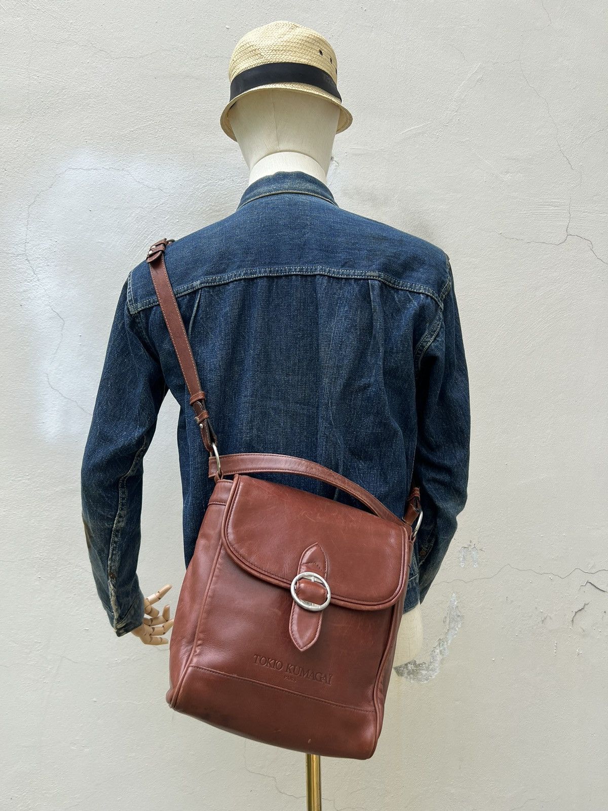 Tokio Kumagai Vintage 90s Tokio Kumagai Paris Patina Leather 2 Way Bag Size ONE SIZE - 3 Thumbnail