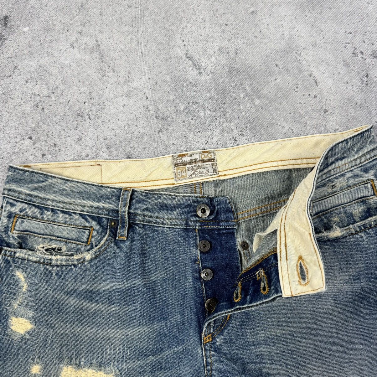 Dolce & Gabbana Vintage Dolce & Gabbana Distressed Avant Garde Denim Jeans Size US 35 - 8 Thumbnail