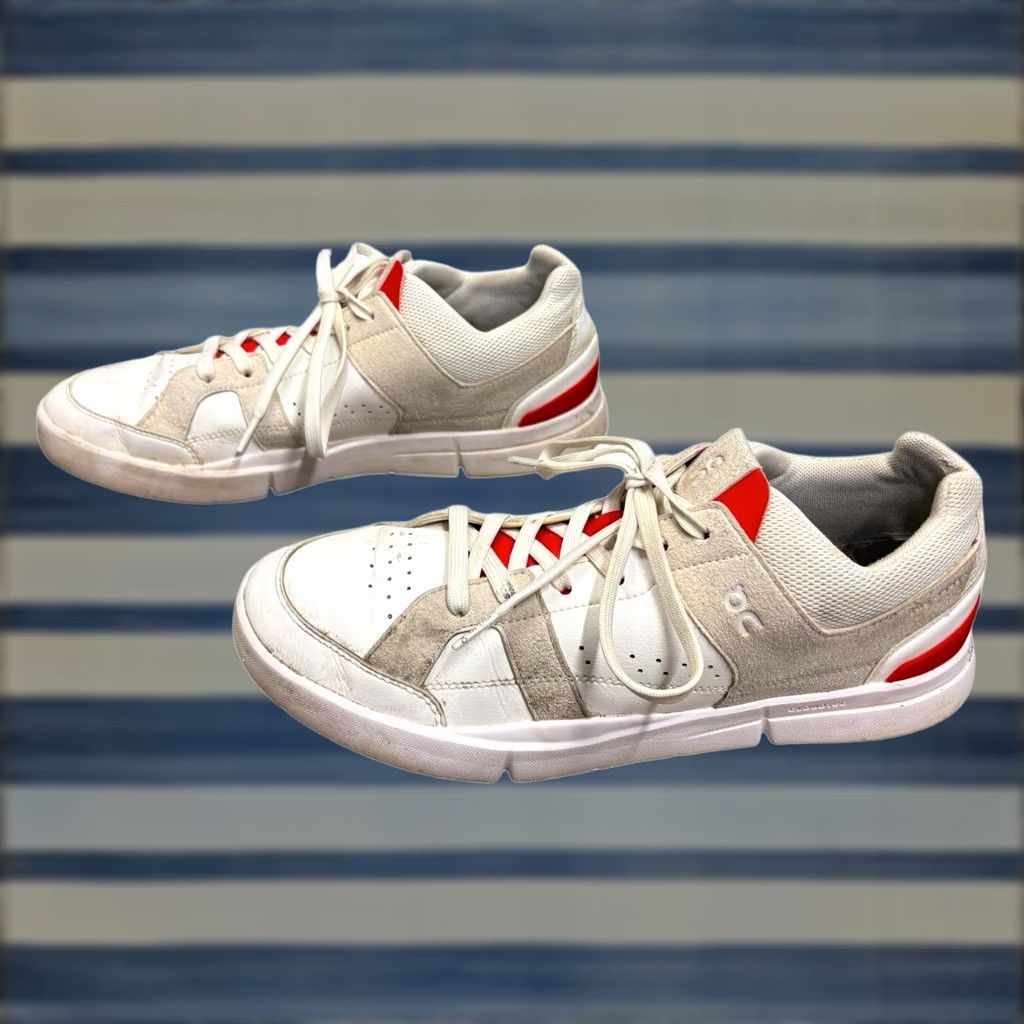 Vintage On The Roger Clubhouse 2 Running Shoes White/Gecko White/Red Gray Men’s 10.5 Low Top Athletic Shoes Mens Size US 11 / EU 44 - 1 Thumbnail
