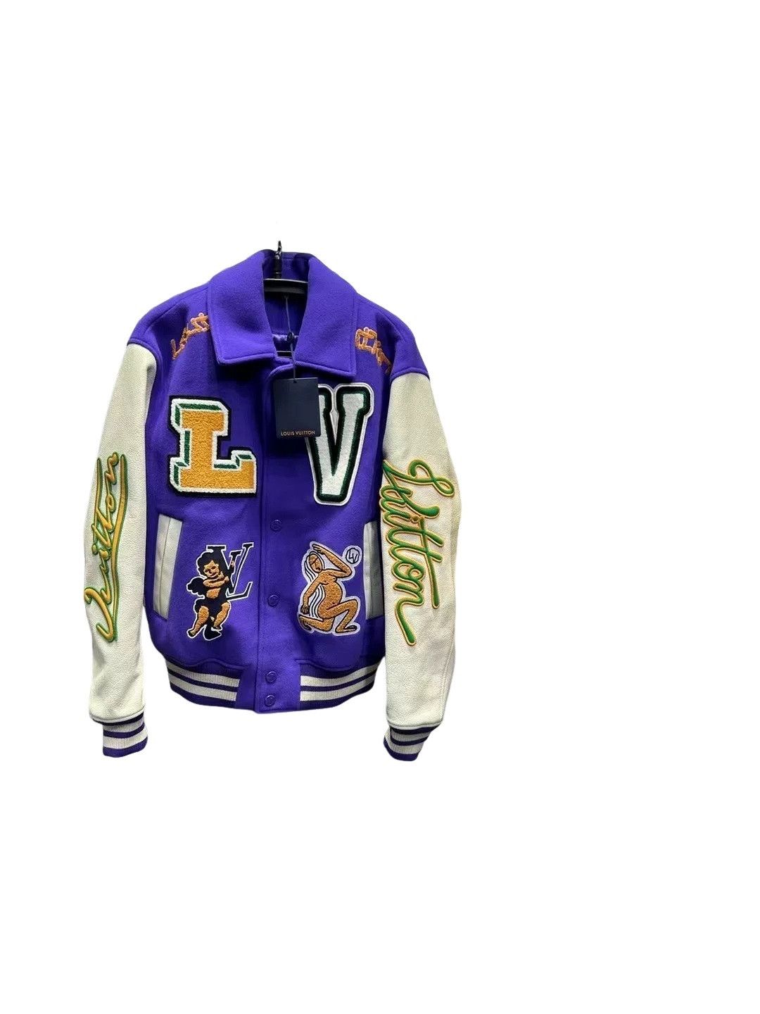 Louis Vuitton Louis Vuitton Purple Embroidered Varsity Jacket 46 Size US S / EU 44-46 / 1 - 1 Thumbnail