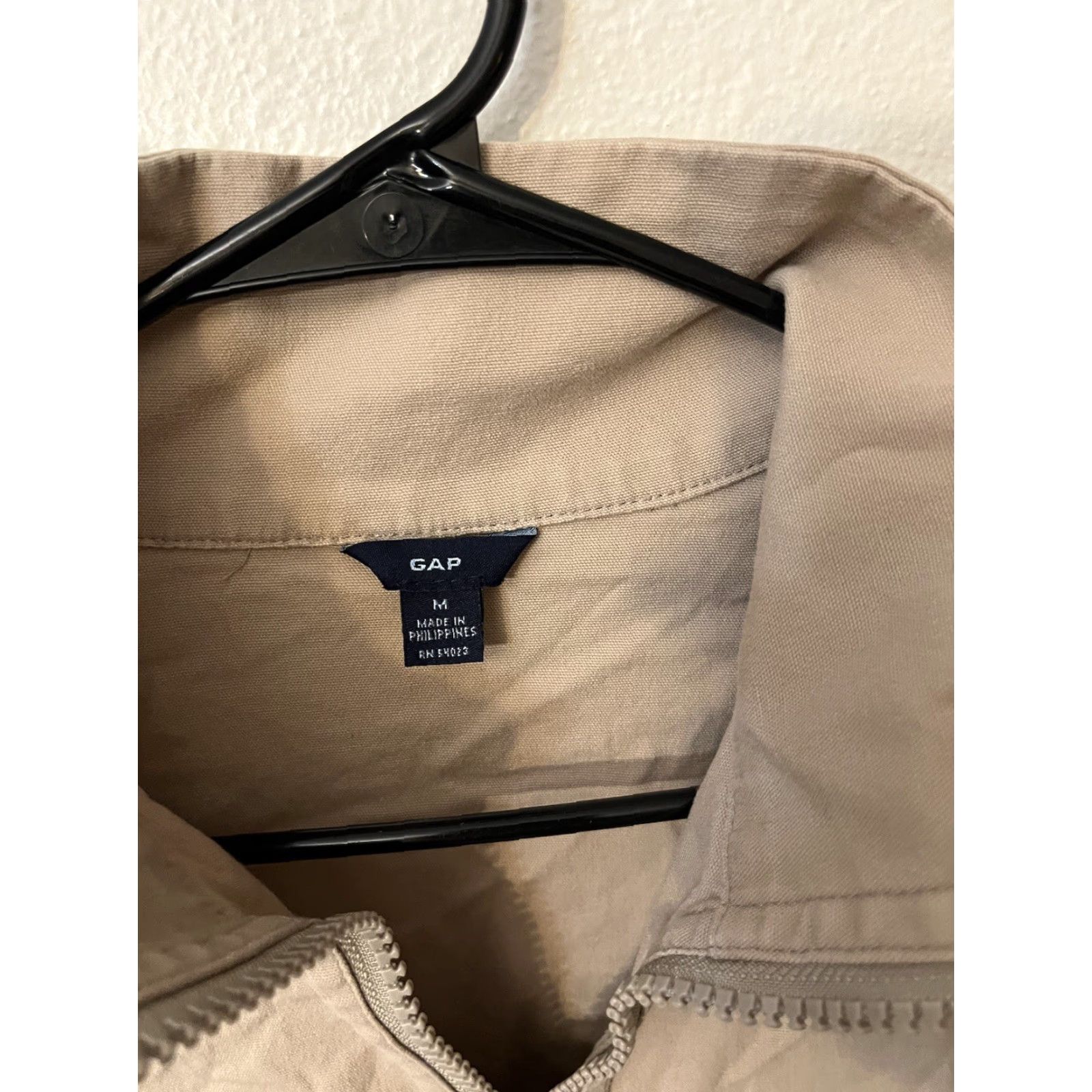 Gap VINTAGE Gap Women’s Lightweight Jacket Casual Basic Cotton Size M Cream Fall Spring Zip-Up Women Size M / US 6-8 / IT 42-44 - 3 Thumbnail