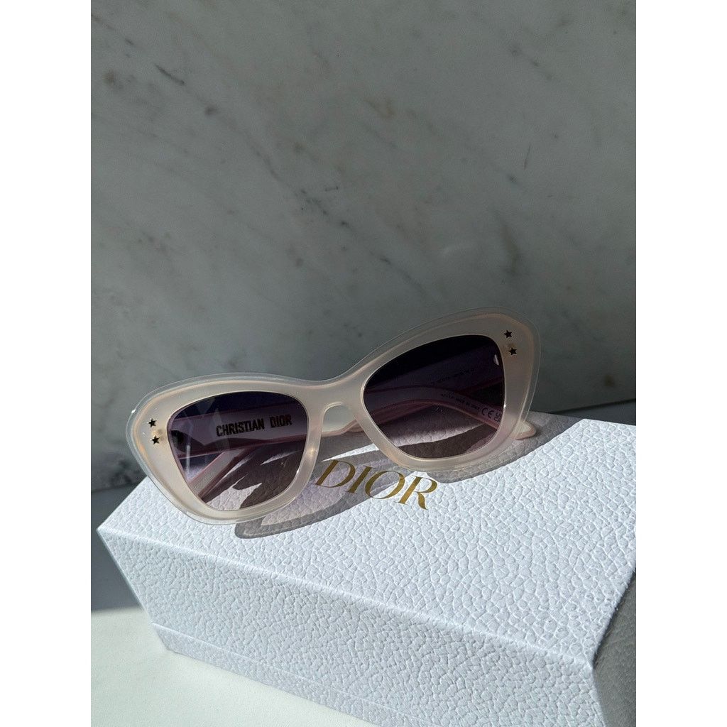 Dior NEW Dior Pacific B3U Logo Sunglasses Cat Eye Milky Pink Size ONE SIZE - 2 Thumbnail
