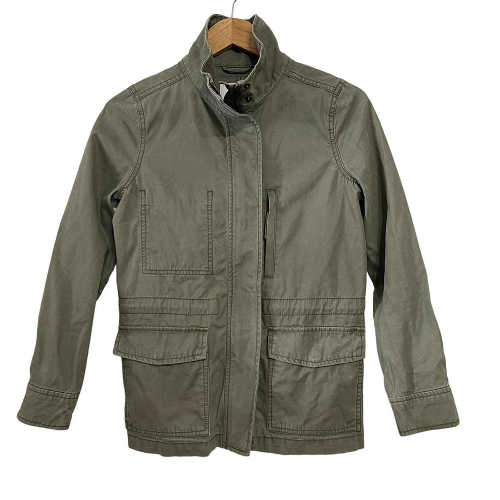 Madewell Madewell Olive Green Utility Cargo Fleet Jacket XS Size XS / US 0-2 / IT 36-38 - 4 Thumbnail