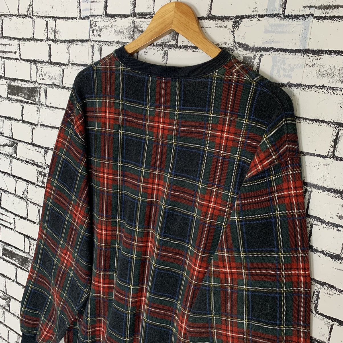Polo Ralph Lauren × Vintage Polo by Ralph Lauren Tartan Checkered Sweatshirt Crewneck Size US M / EU 48-50 / 2 - 9 Thumbnail