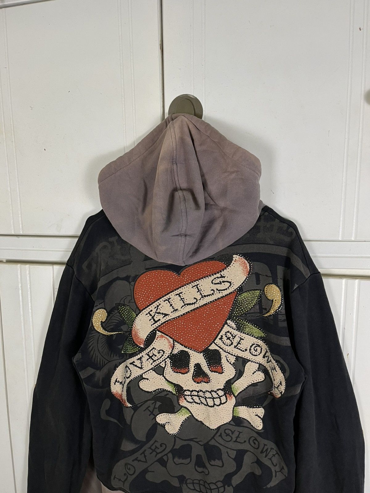 Ed Hardy × Japanese Brand × Vintage Vintage Edhardy FullPrint Hoodies Size US S / EU 44-46 / 1 - 5 Thumbnail
