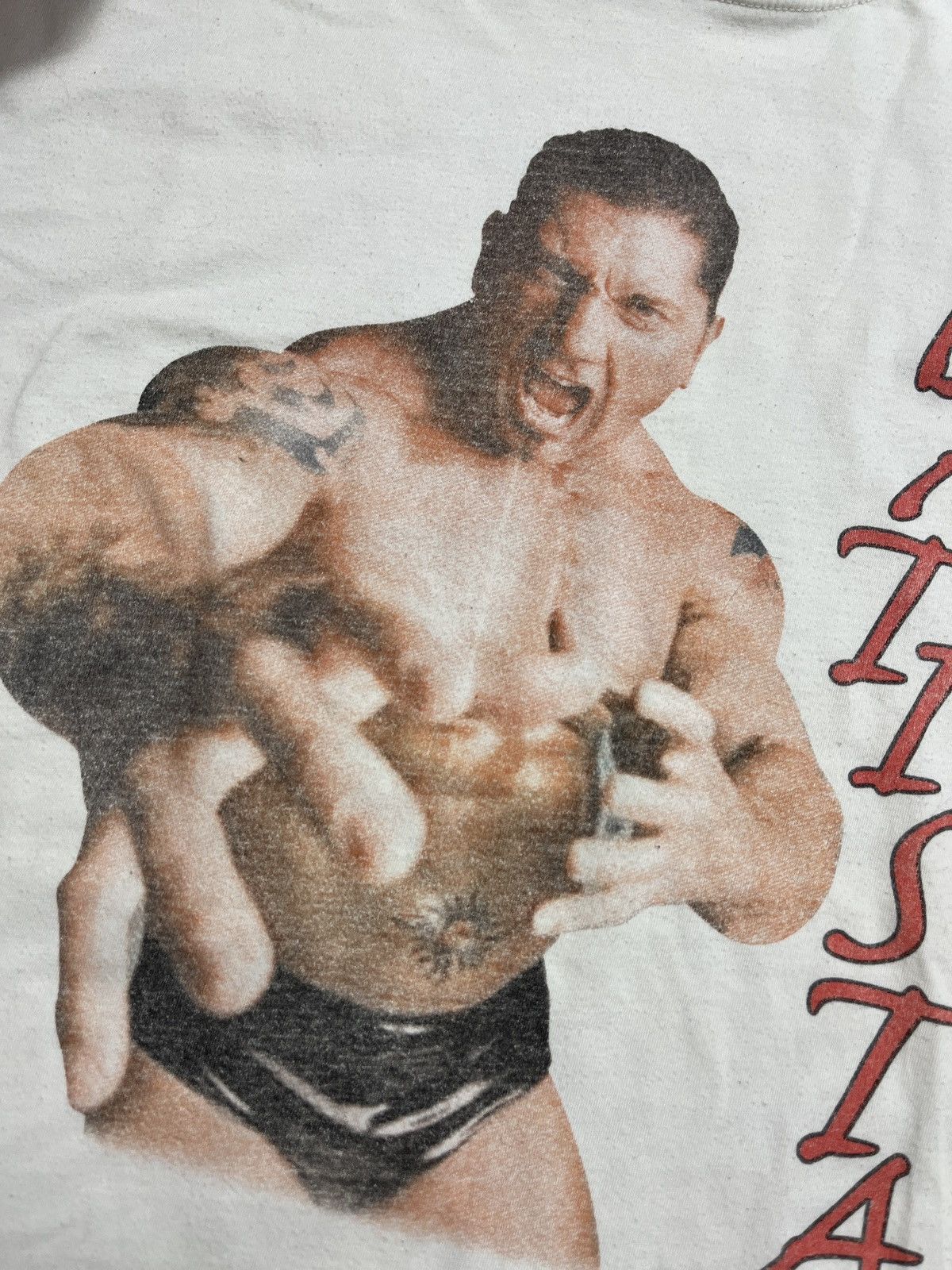 Vintage × WWE × WWF Vintage Batista WWE Rare White T-shirt Y2k Size US M / EU 48-50 / 2 - 7 Thumbnail