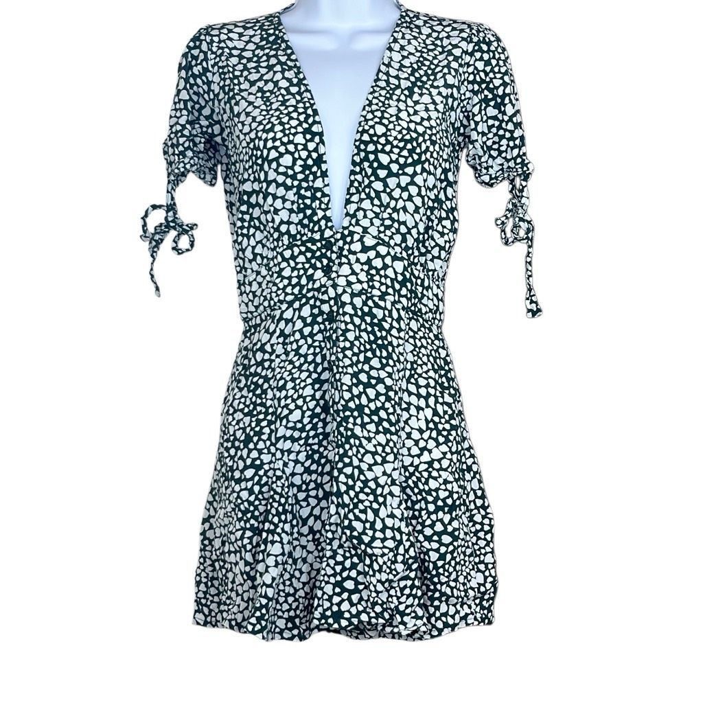 Anthropologie Anthropologie Rue Stiic XS Green White Laguna Heart Print Bu Size XS / US 0-2 / IT 36-38 - 2 Thumbnail