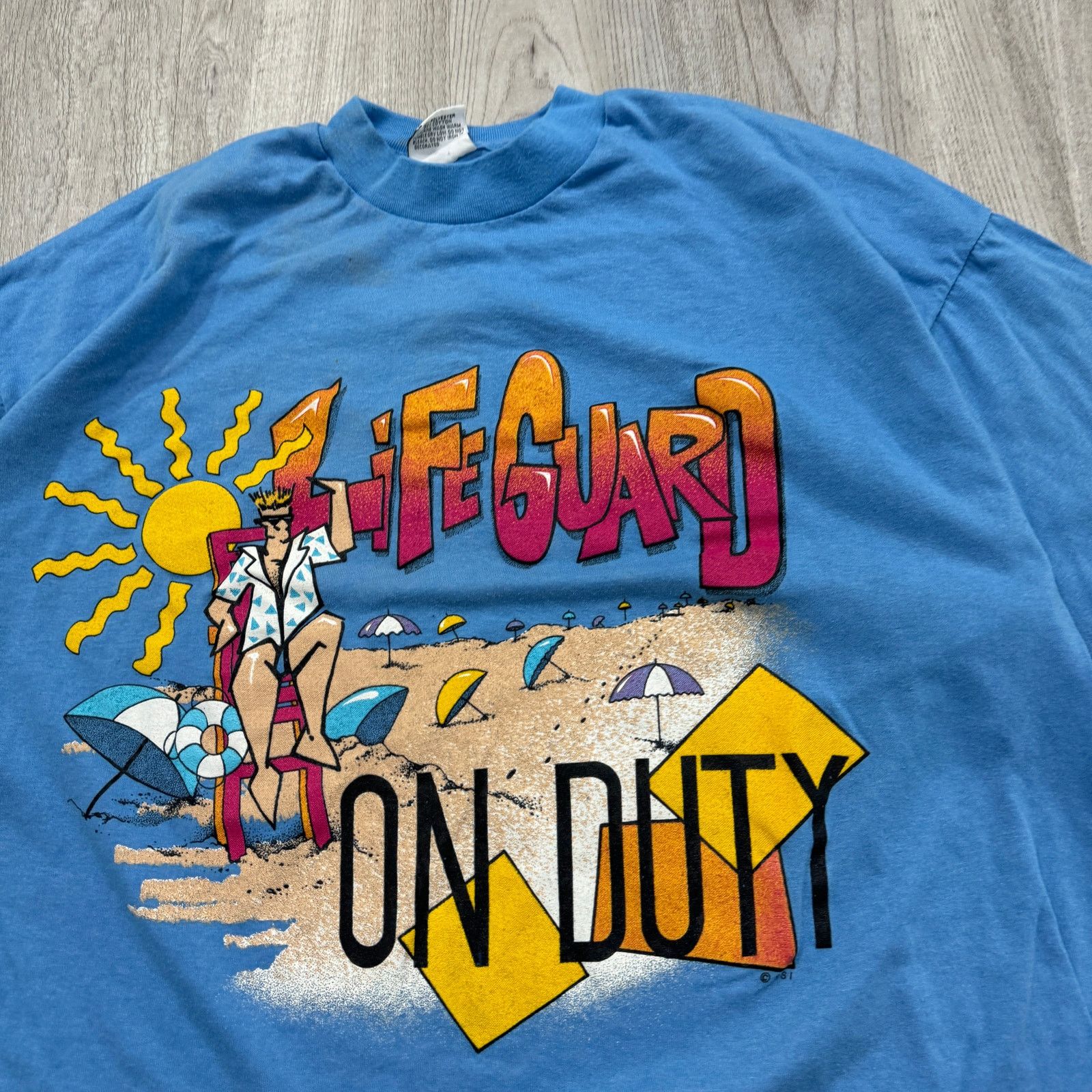 Vintage Vintage Lifeguard on Duty Shirt Men's Extra Large Blue 90s Size US XL / EU 56 / 4 - 3 Thumbnail