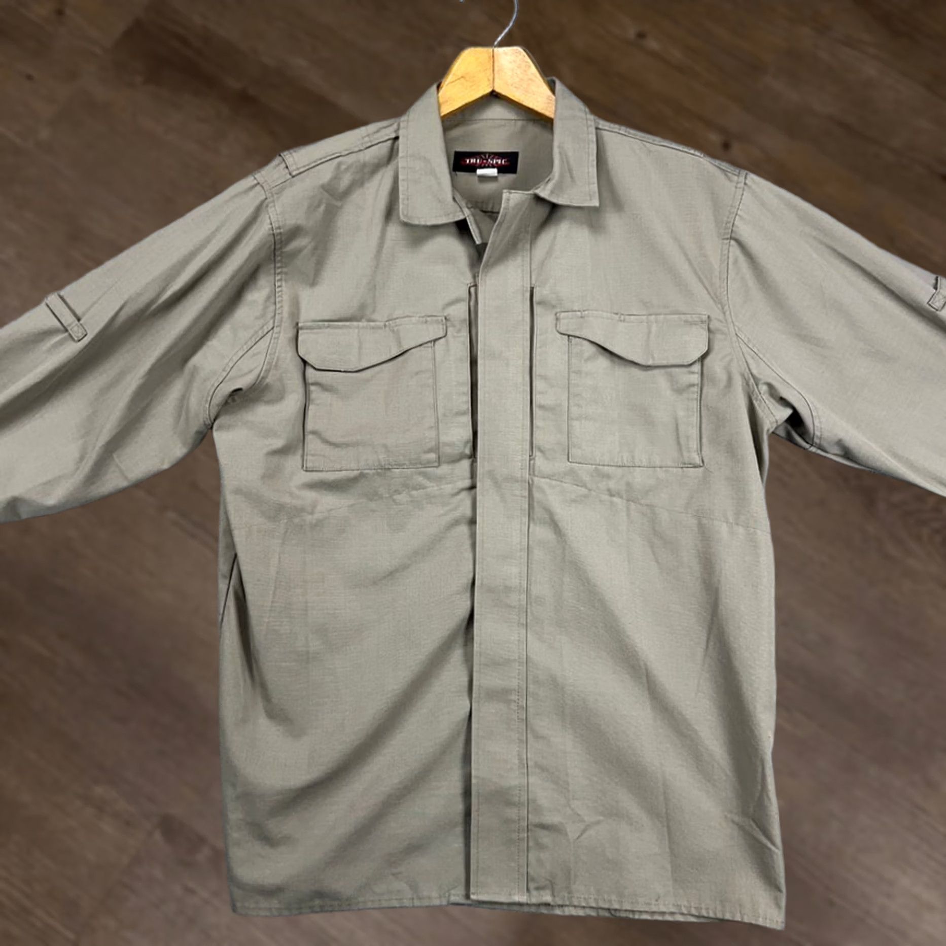 Vintage TRU-SPEC Tactical Jacket Mens Medium Beige Military Full Zip Ripstop Collared Jacket Size US M / EU 48-50 / 2 - 1 Thumbnail