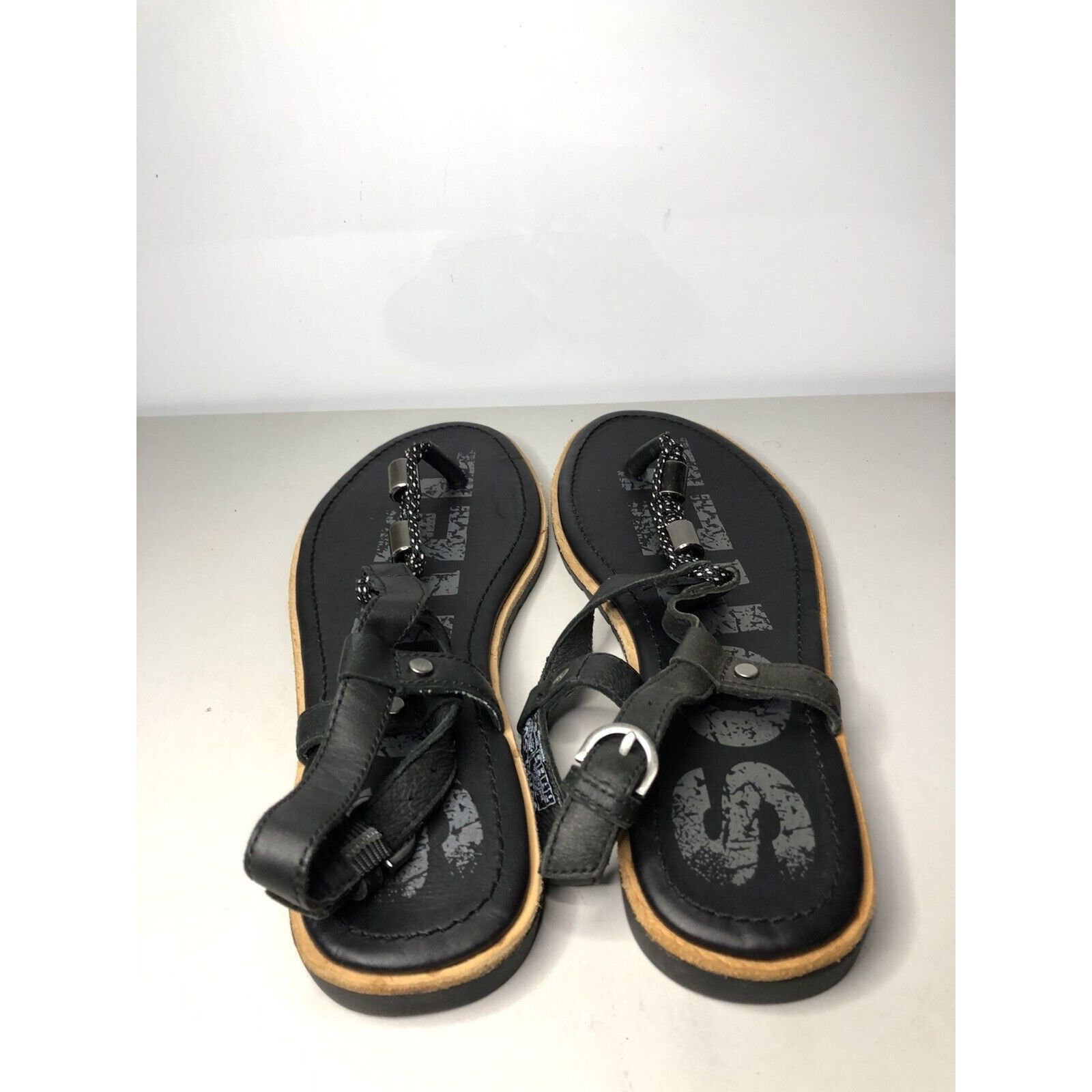 SOREL Sorel Black Leather Thong Casual Ankle Strap Flats Sandals W Size US 9 / IT 39 - 4 Thumbnail