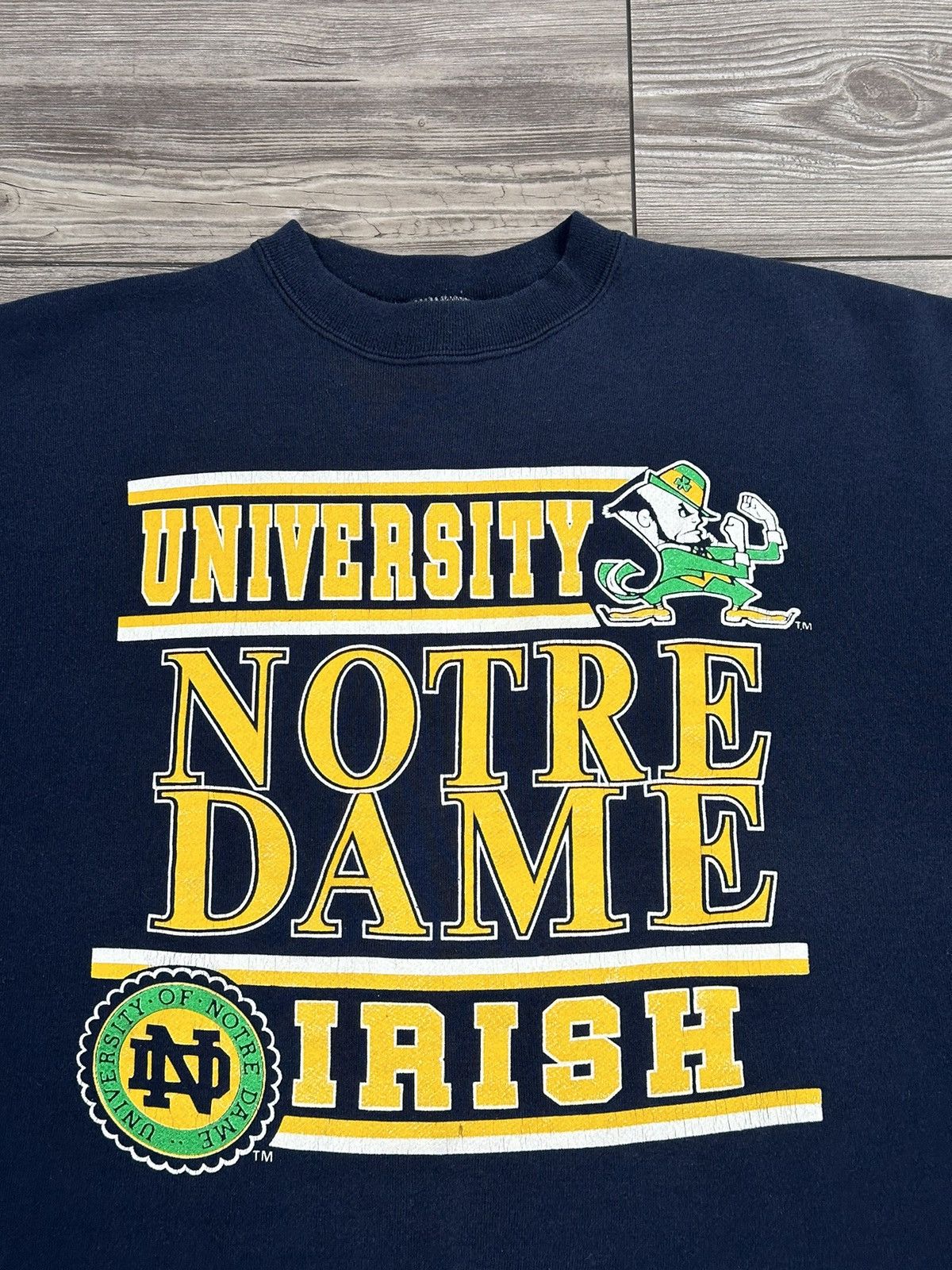 Vintage Vintage 90’s University Of Notre Dame Logo 7 Crewneck Size US L / EU 52-54 / 3 - 2 Thumbnail