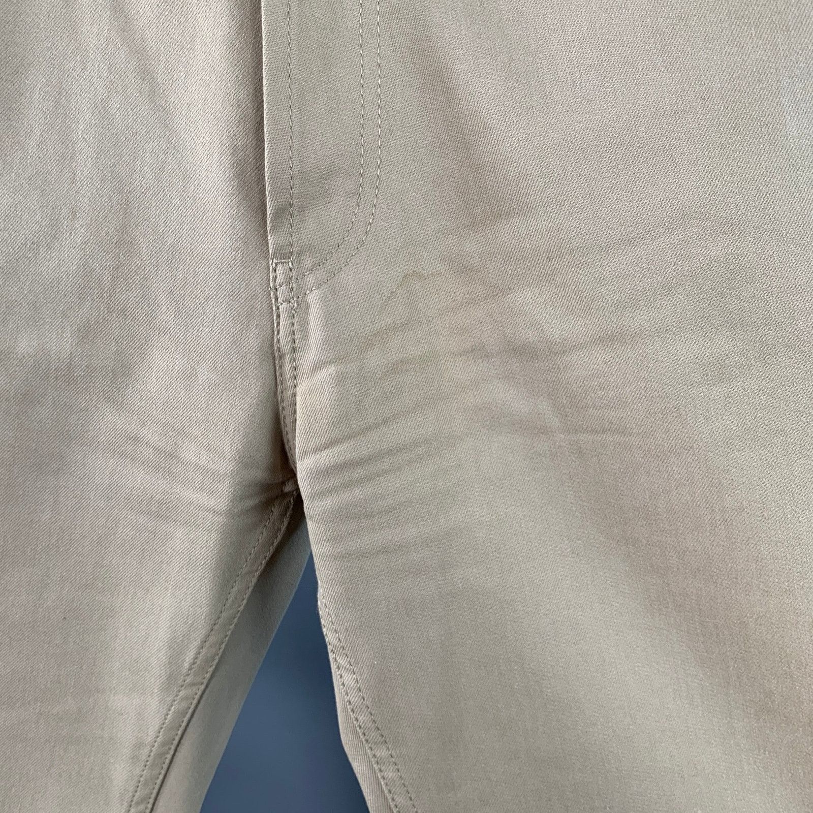 Prada 34 Khaki Twill Cotton Classic Fit Tapered Button Fly Jeans Size US 34 / EU 50 - 8 Thumbnail