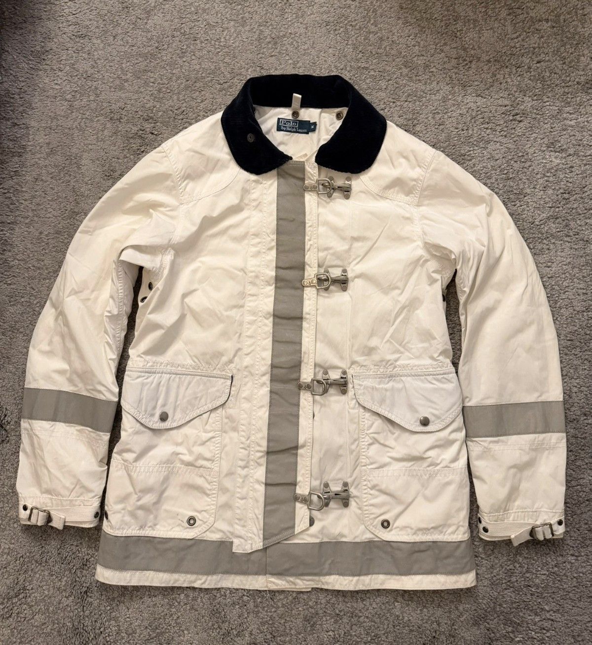 Polo Ralph Lauren Chore Jacket Lobster Clasp Men's M, White Nautical Toggle Size US M / EU 48-50 / 2 - 1 Thumbnail