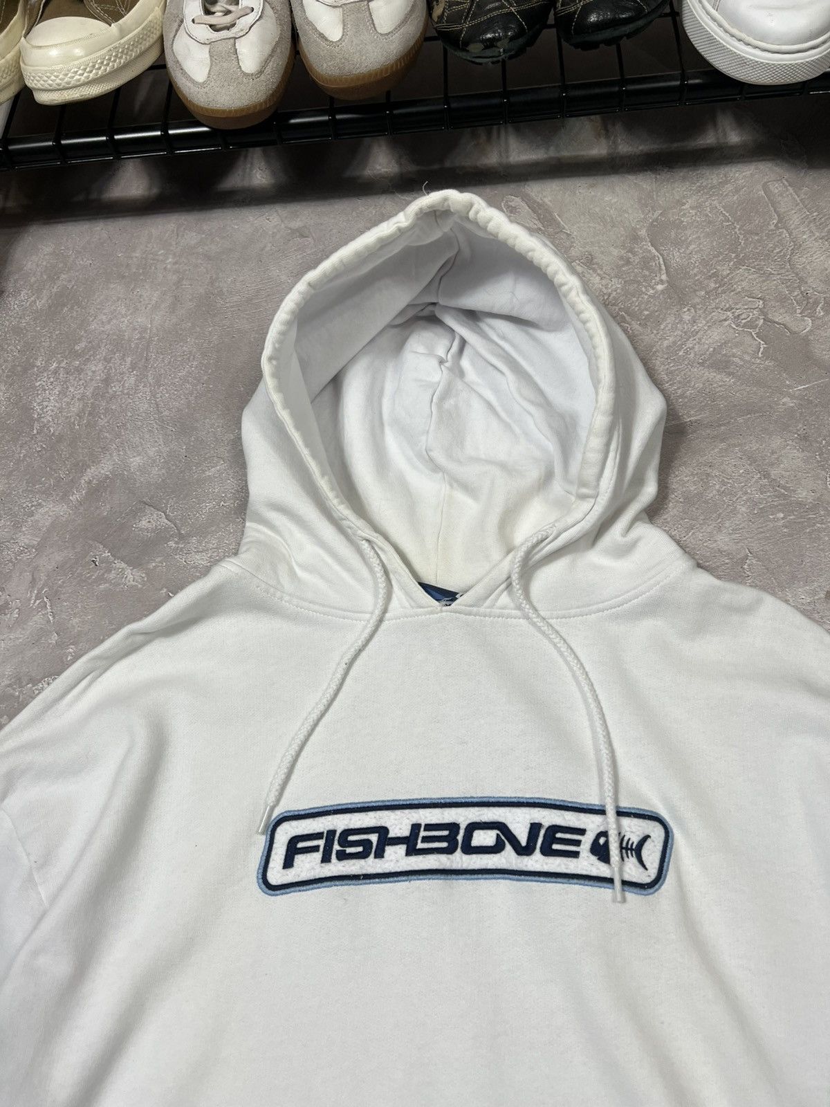 Vintage Vintage Fishbone Distressed Baggy Hoodie Size US L / EU 52-54 / 3 - 4 Thumbnail