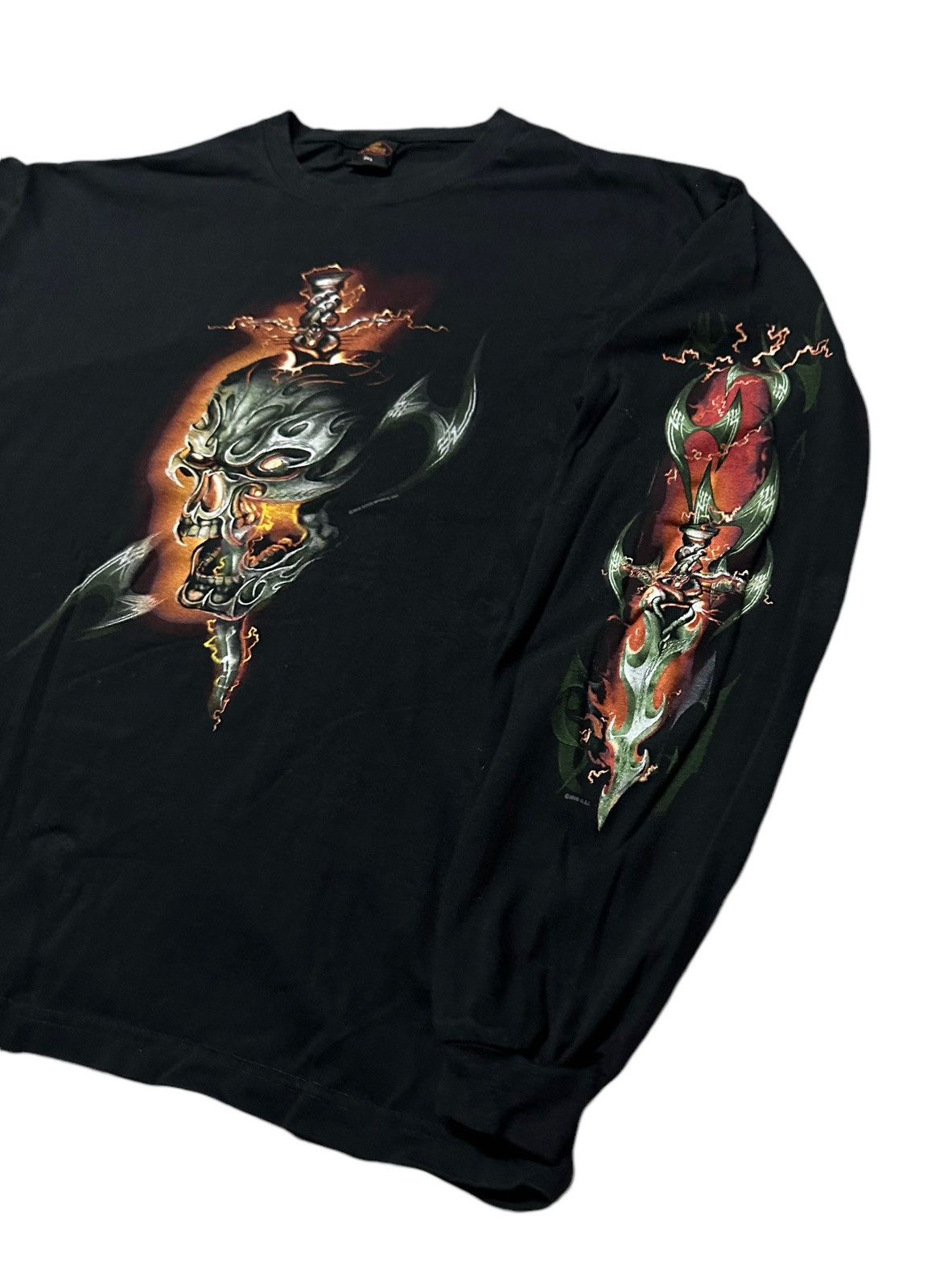 Vintage 2008 Hot leather skulls long sleeve