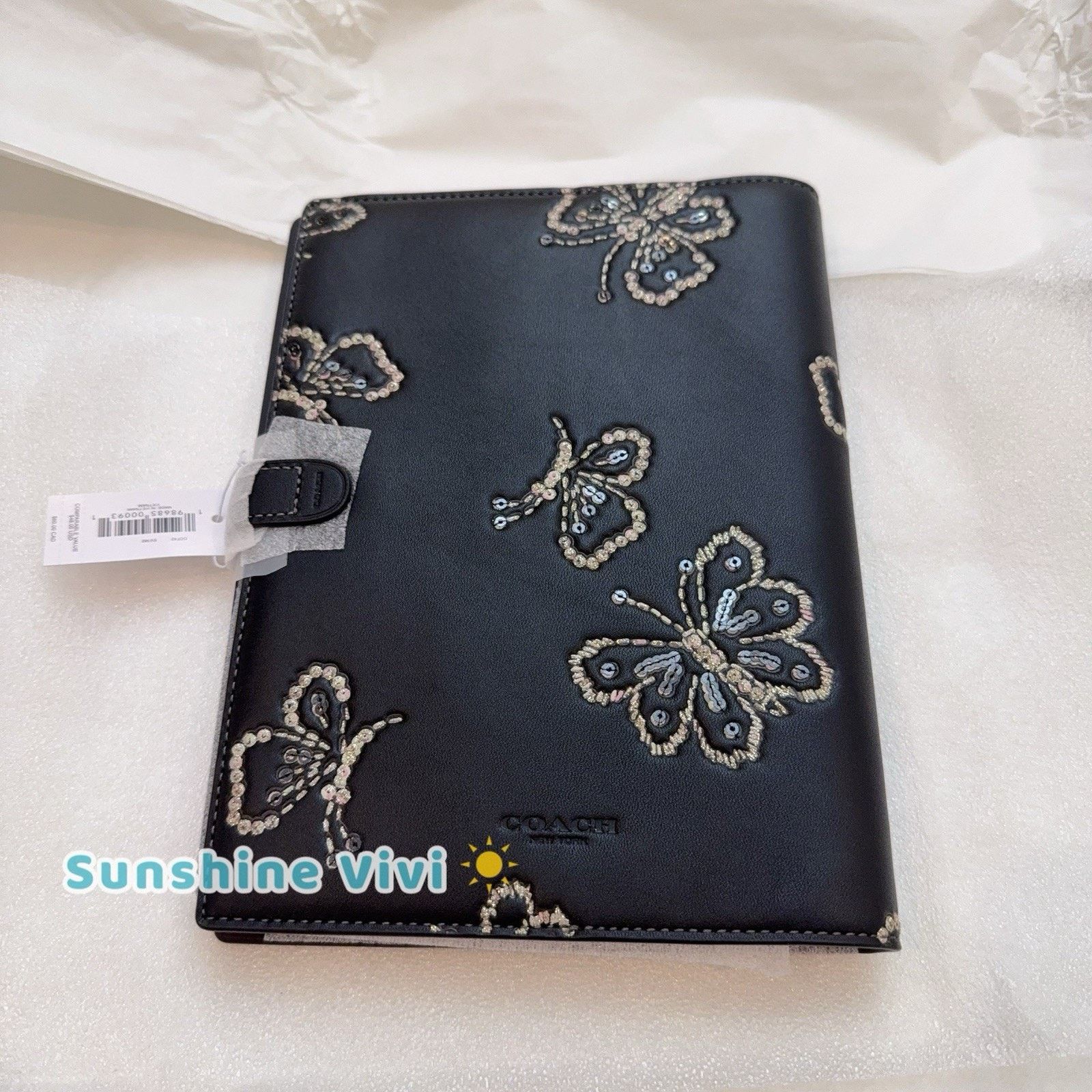 Coach NWT Coach CCF42 Notebook Butterfly novelty leather/Silver Size ONE SIZE - 3 Thumbnail