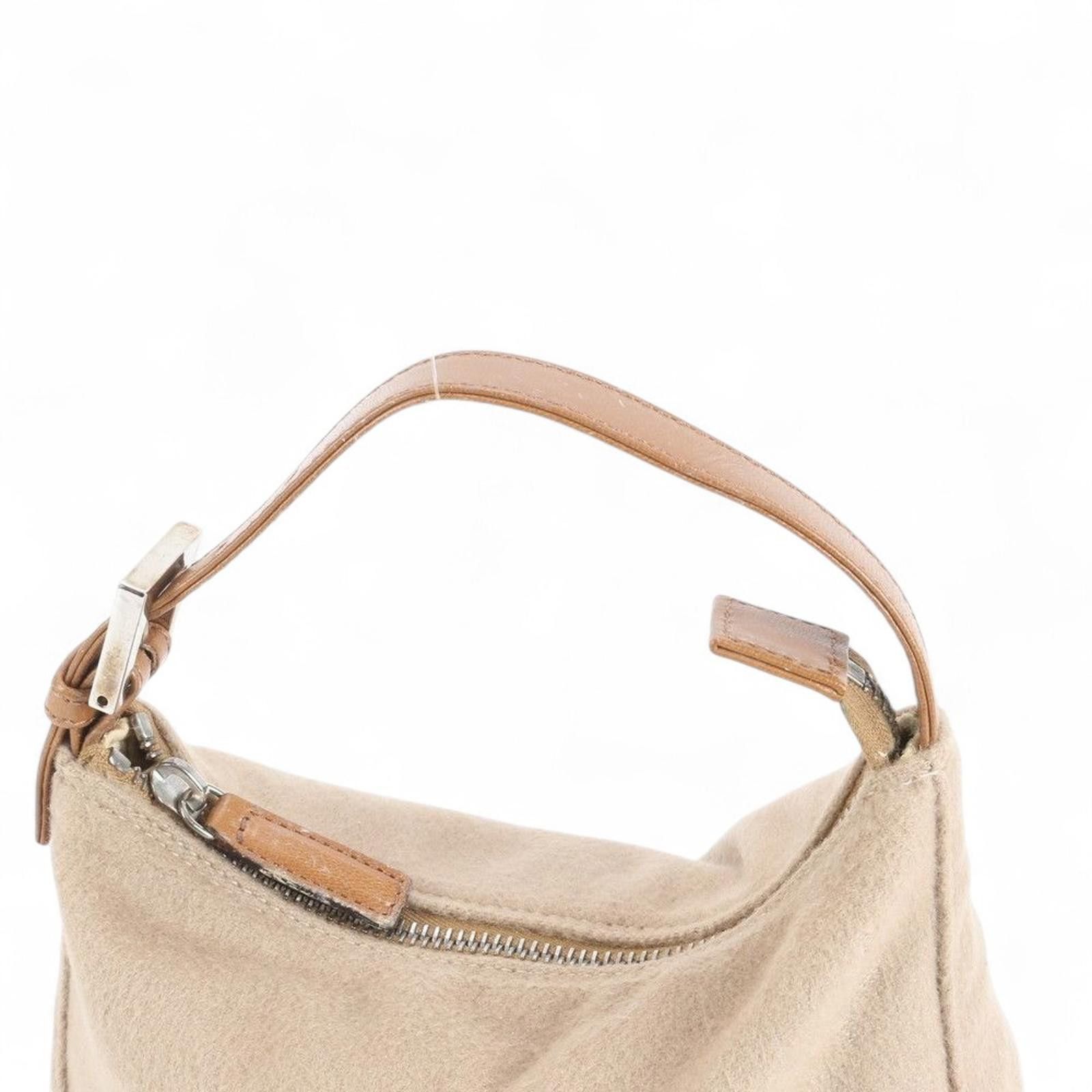 Fendi Fendi - Women's Beige Shoulder Bag with Leather Strap Size ONE SIZE - 6 Thumbnail
