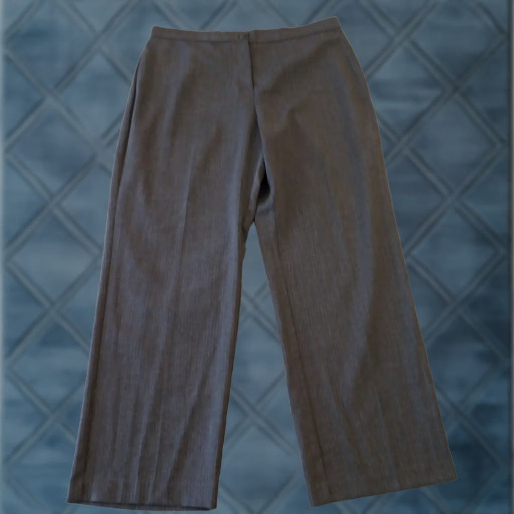 Vintage Briggs New York Womens Pants Dress Pants 14P Gray Herringbone 34x28.5 High Rise Petite Straight Womens Size 36" / US 14 / IT 50 - 1 Thumbnail