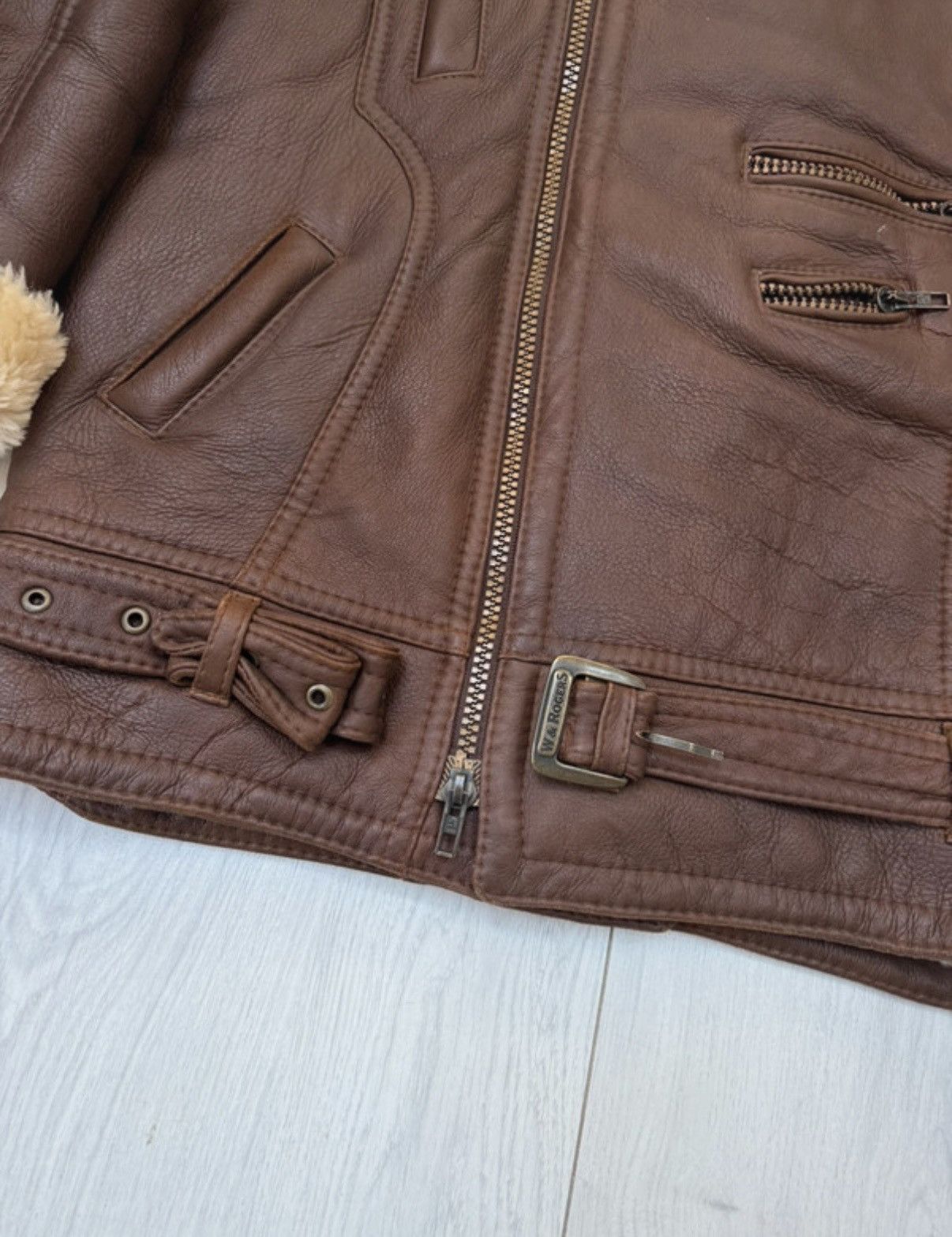 Vintage Russian Rybok Shearling Aviator Jacket Leather Pilot B-3 Size US XXL / EU 58 / 5 - 6 Thumbnail