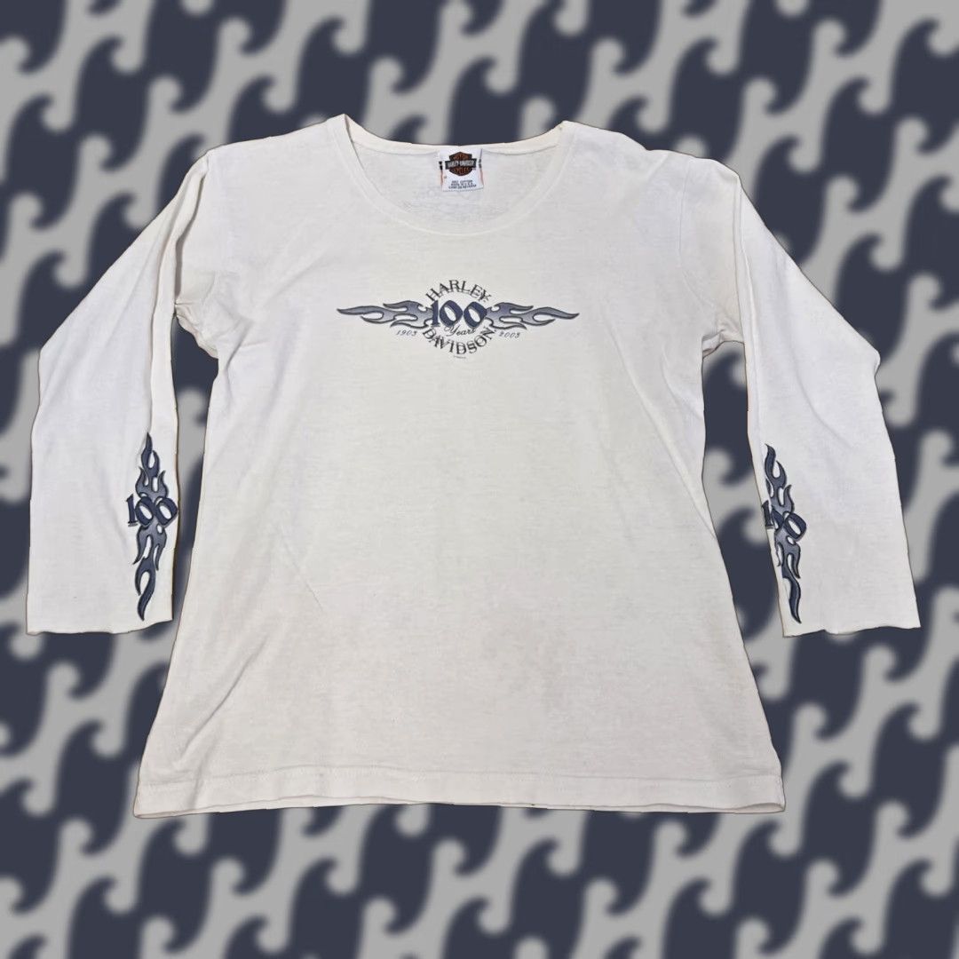 Harley Davidson VINTAGE Harley-Davidson Shirt Womens Medium Flame Graphic 2003 USA Motorcycle Size M / US 6-8 / IT 42-44 - 1 Thumbnail
