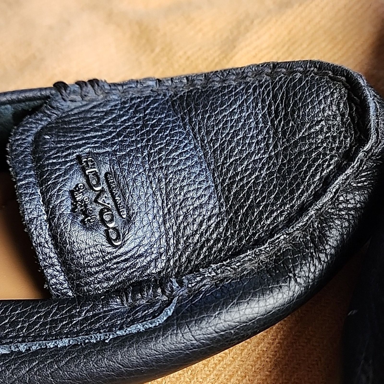 Coach Coach Black Textured Leather Loafers Size US 8 / IT 38 - 3 Thumbnail