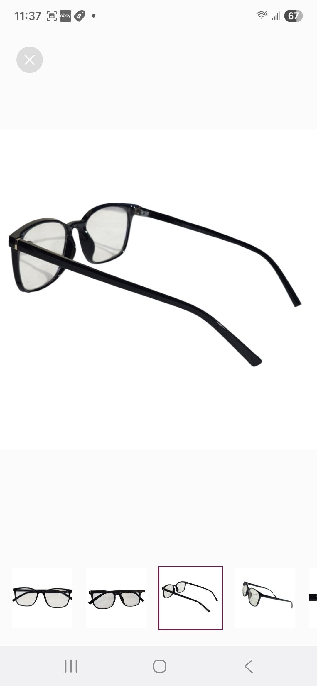 Other Brand Stylish Black Square Glasses-lot ns1124 ou eric fg blk Size ONE SIZE - 3 Thumbnail