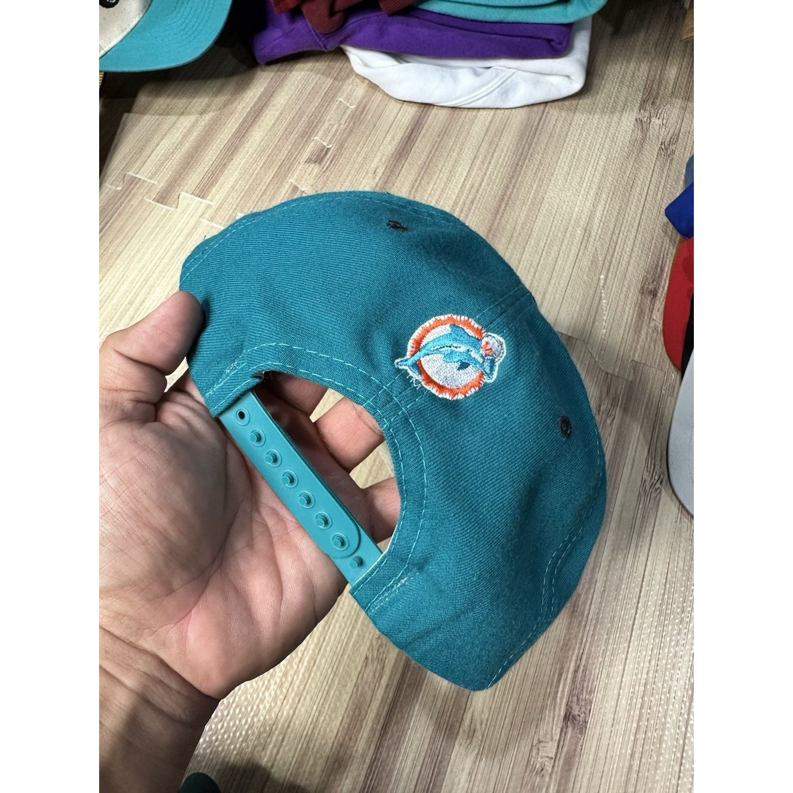 New Era Vintage Miami Dolphins New Era Teal Snapback Hat Cap Size ONE SIZE - 3 Thumbnail