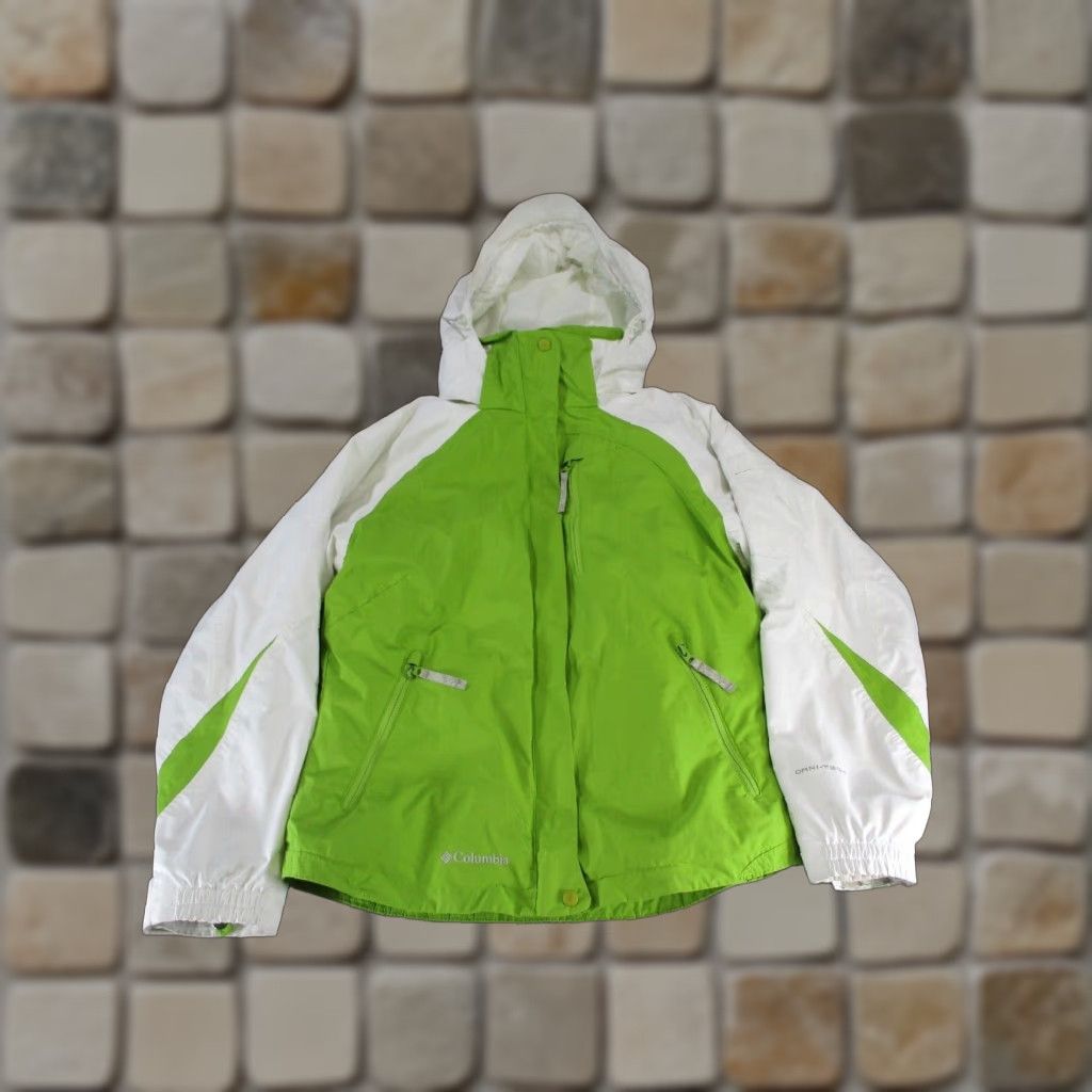 Vtg Columbia Jacket Womens M Green White Lime Omni-Tech 3-IN-1 Jacket Mens Womens