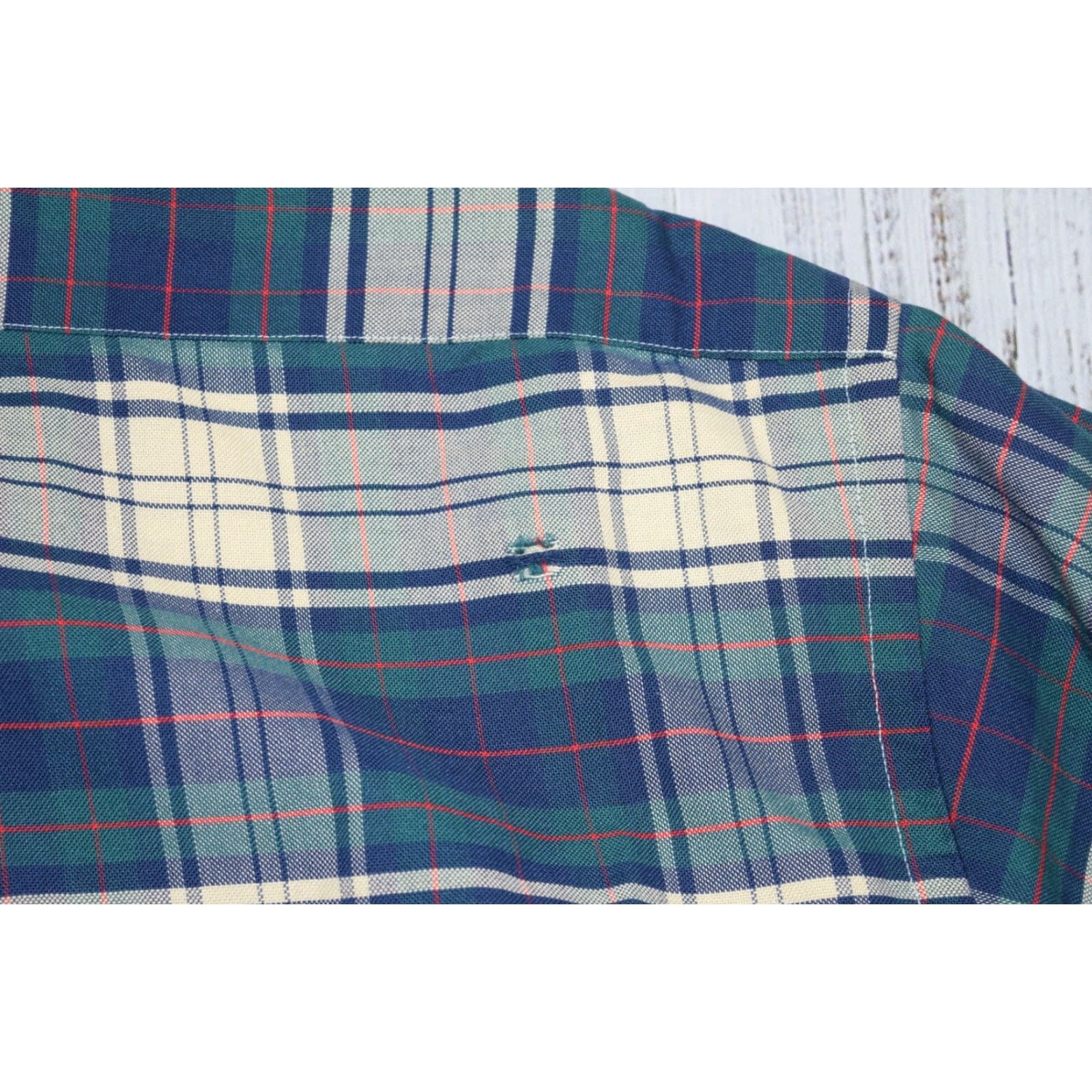 Vintage VINTAGE LL Bean Plaid Shirt Men Large Navy Blue 1990s Button-Front Casual Mens Size US L / EU 52-54 / 3 - 8 Thumbnail
