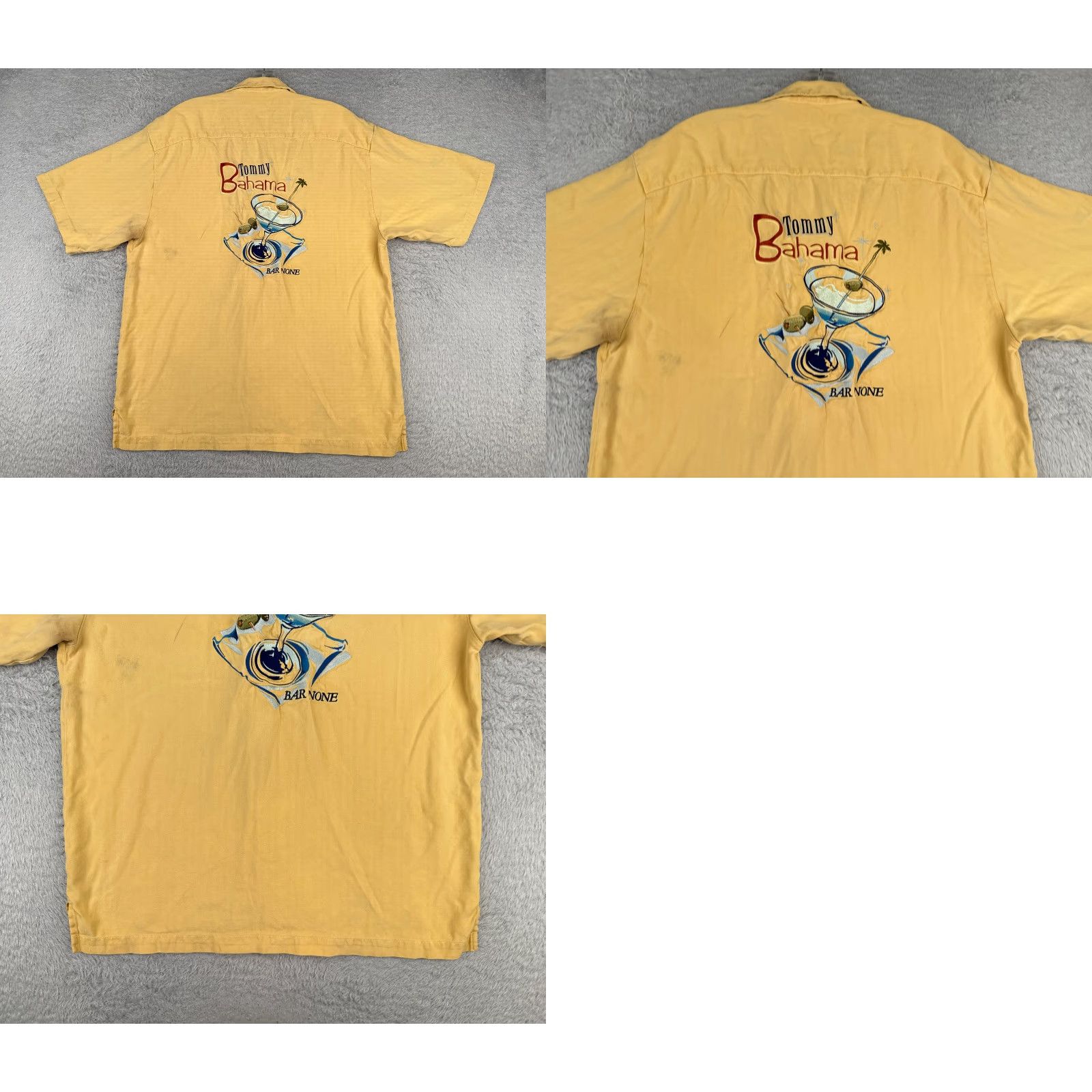Tommy Bahama Tommy Bahama Shirt Men Large Yellow Button Silk Rayon Short Sleeve READ Size US L / EU 52-54 / 3 - 9 Thumbnail