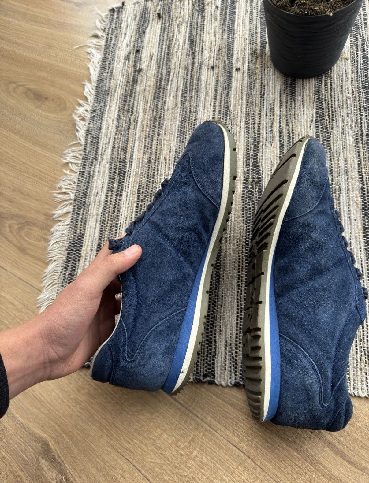 Prada Prada Vintage Classic Suede Blue Sneakers Shoes Mens Size 8 Size US 8 / EU 41 - 13 Thumbnail