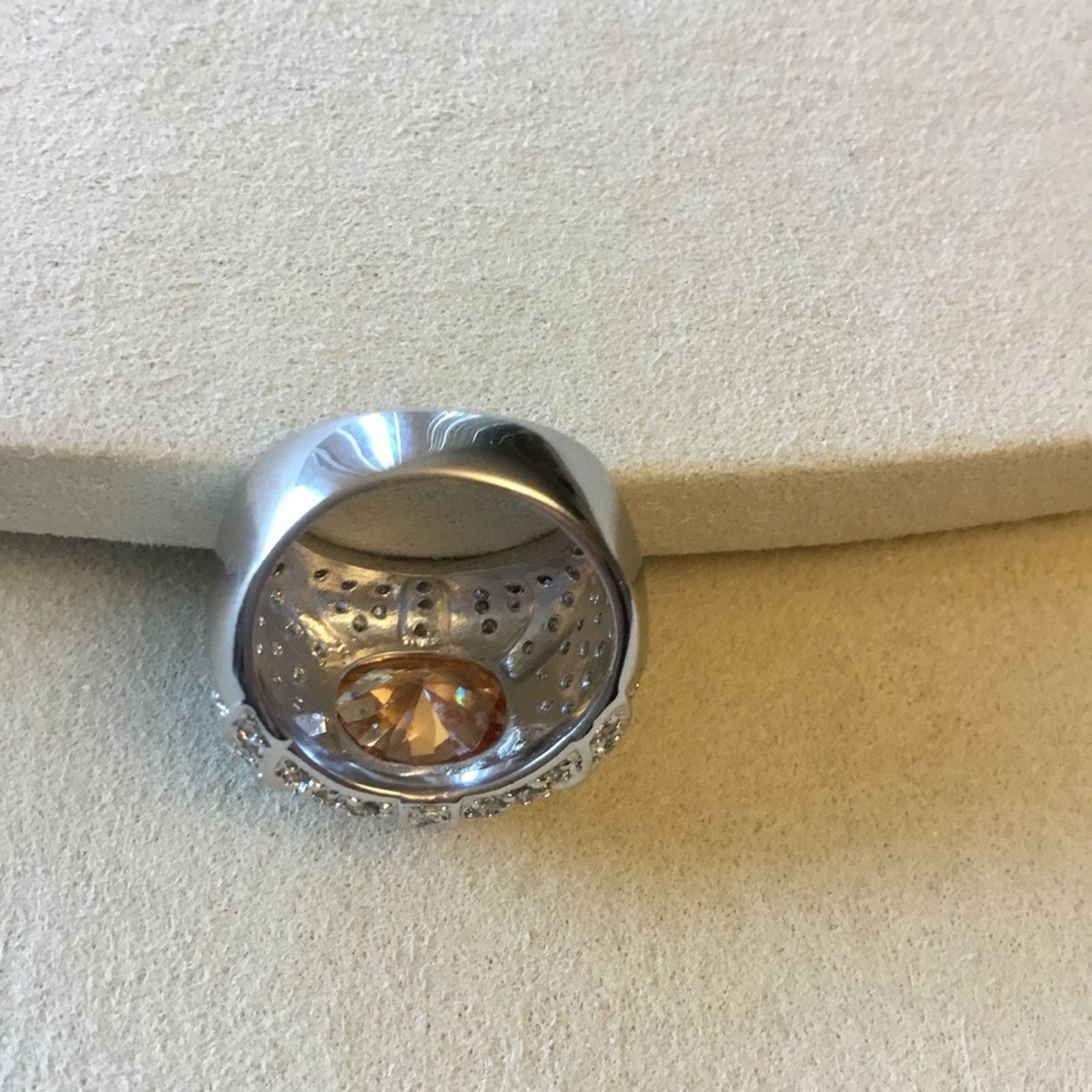 Other Sterling Silver Yellow Crystal Statement Ring Size ONE SIZE - 7 Thumbnail