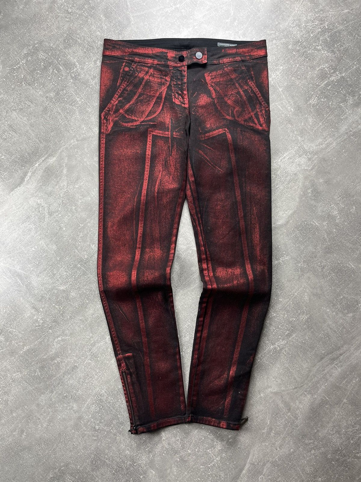 Alexander McQueen Alexander McQueen Archives Graphic Print Biker Skinny Pants Size 28" / US 6 / IT 42 - 6 Thumbnail