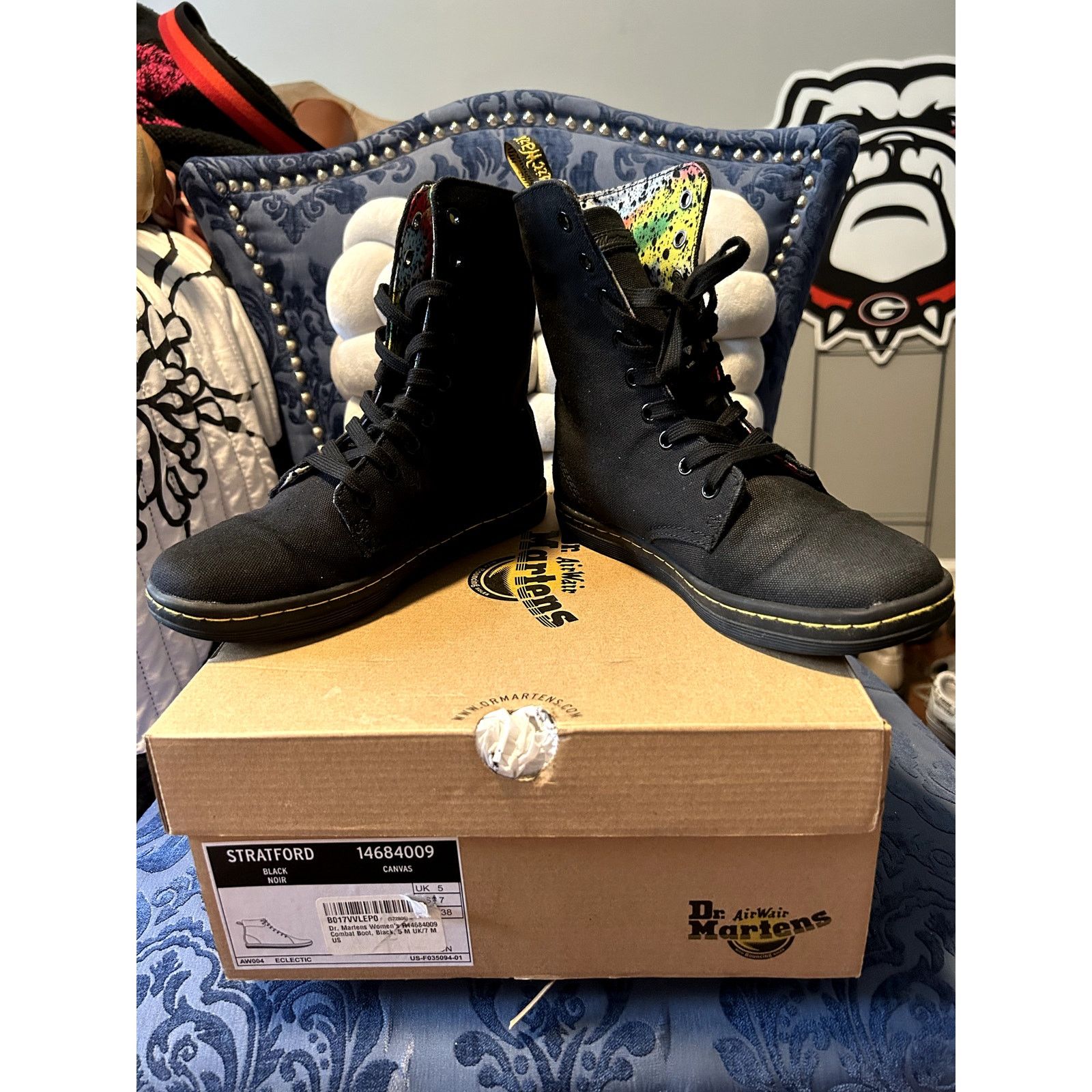 Dr. Martens Dr Martens Stratford Black Rainbow Interior size 7/EU 38 NWT Size US 7 / IT 37 - 5 Thumbnail