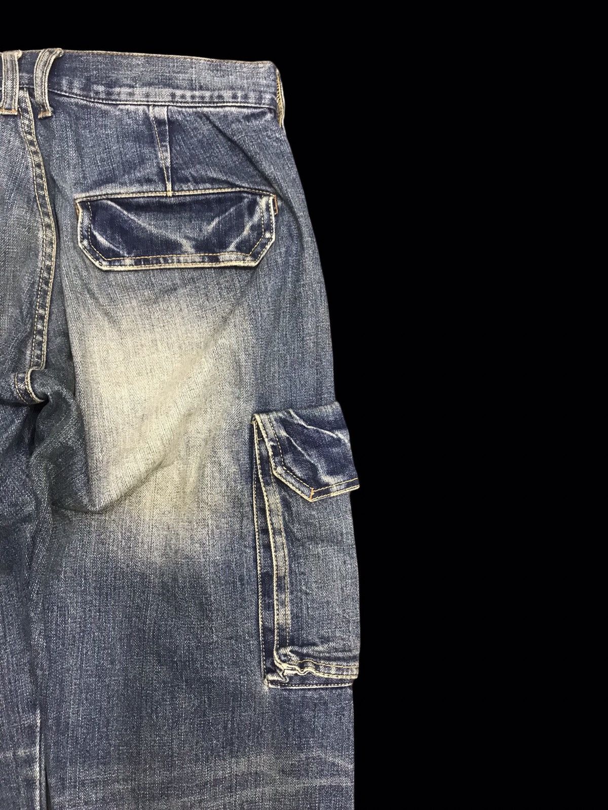 Global Work 💥JAPAN STYLE💥RARE GLOBAL WORK BLUE WASH CARGO DENIM F211 Size US 30 / EU 46 - 12 Thumbnail