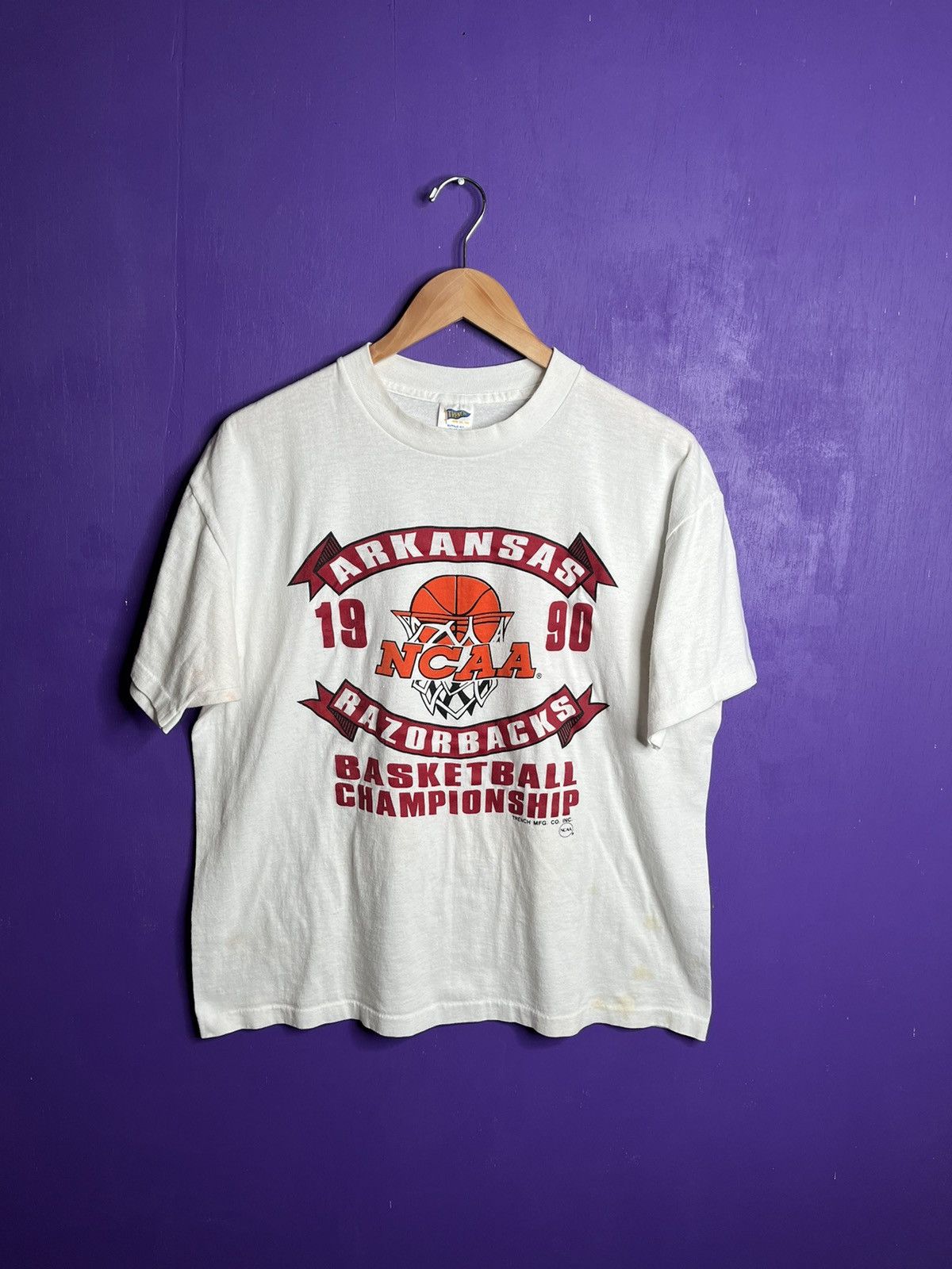 Vintage Vintage 1990 Arkansas basketball champions t-shirt Size US L / EU 52-54 / 3 - 1 Thumbnail