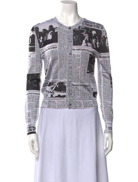 Balenciaga 2017 Balenciaga Newspaper Knit Cardigan Size XS / US 0-2 / IT 36-38 - 8 Thumbnail