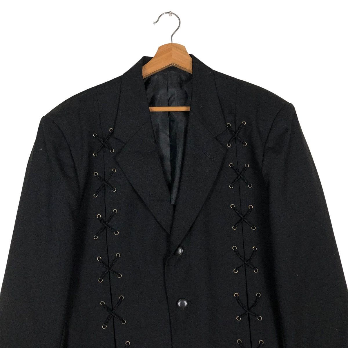 Japanese Brand 🔥VINTAGE BONDAGE DESIGN BIKER JACKET KAWAMURA ISSEY MIYAKE Size US M / EU 48-50 / 2 - 3 Thumbnail