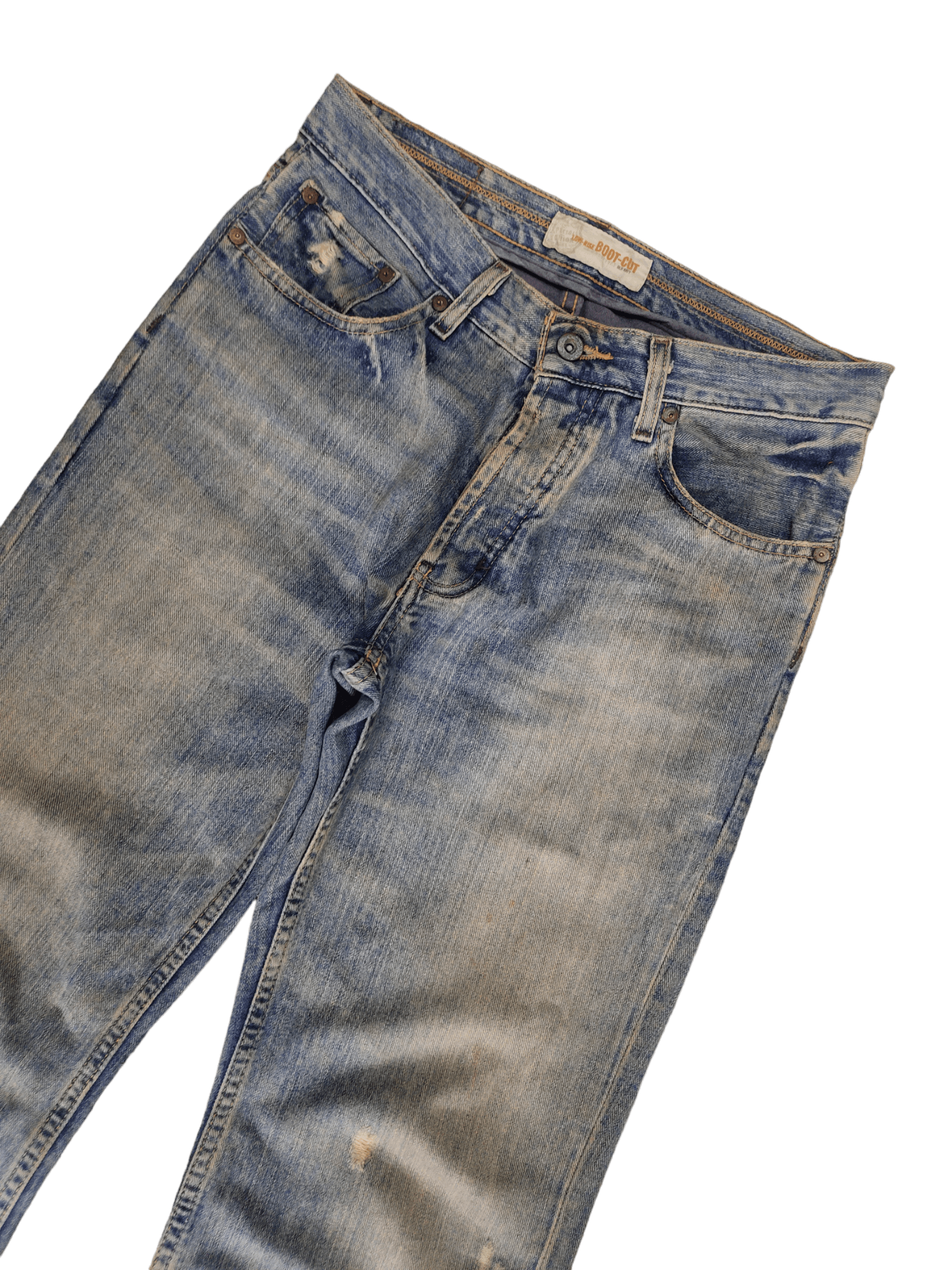 If Six Was Nine Flare Jeans Old navy Distress Faded Boot Cut Y2k Mudmax Size US 30 / EU 46 - 4 Thumbnail