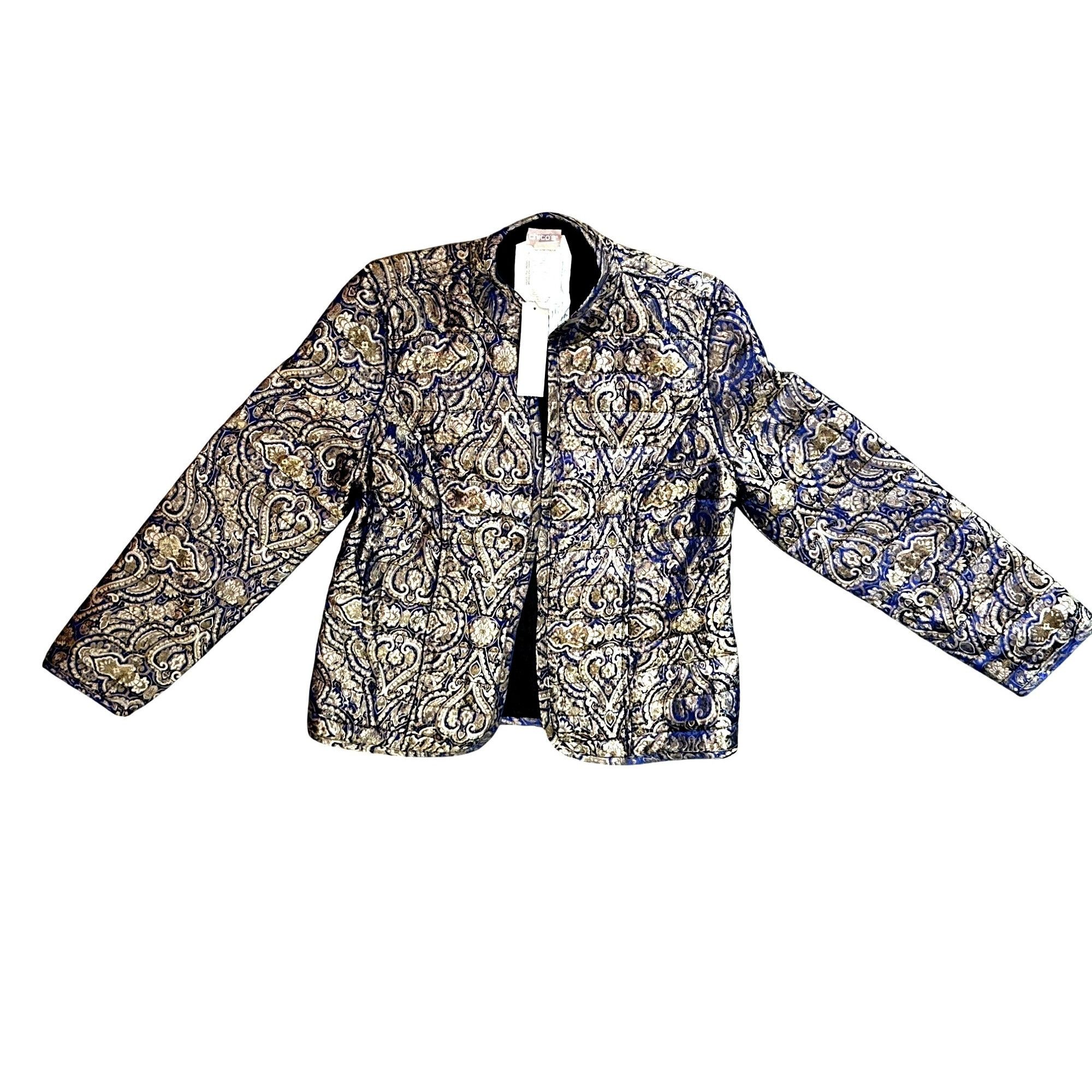 Chicos Chicos Reversible Quilted Puffer Jacket Elegant Blue Gold Pa Size M / US 6-8 / IT 42-44 - 13 Thumbnail