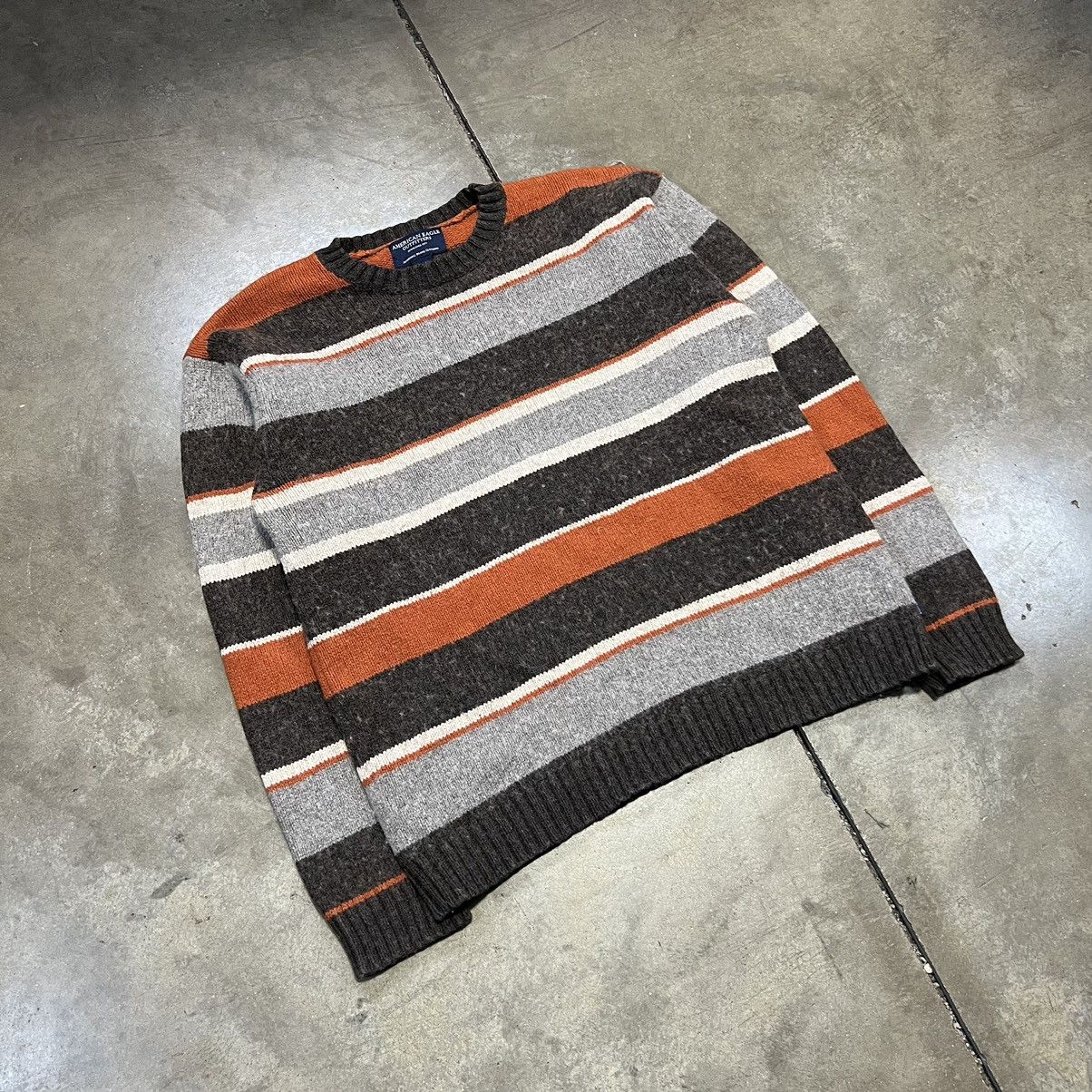 American Eagle Outfitters × Vintage Vintage American Eagle Striped Sweater Wool Knitwear Size US L / EU 52-54 / 3 - 2 Thumbnail