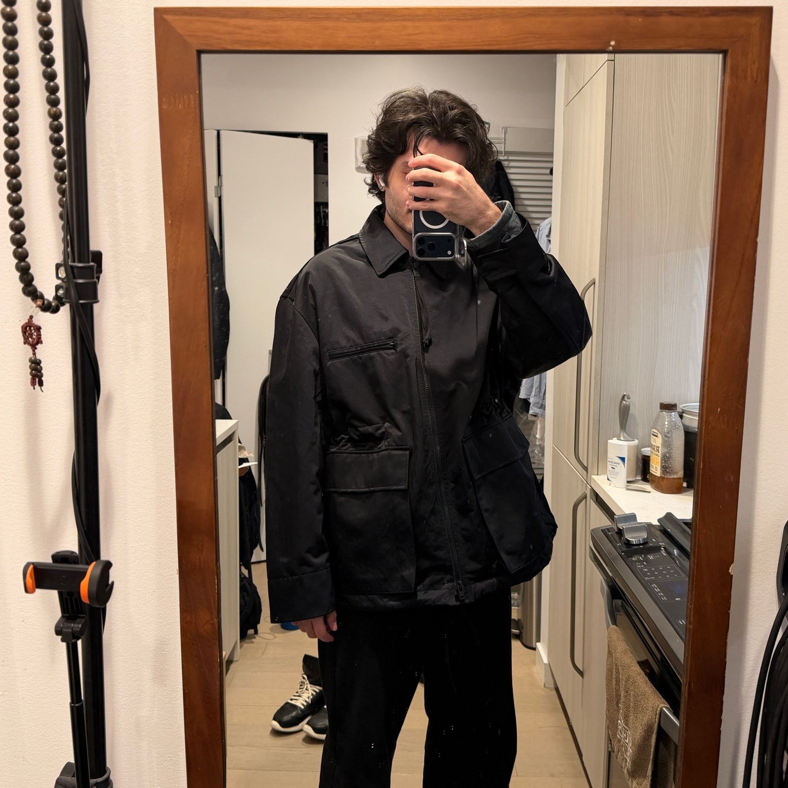 Acne Studios black nylon utility jacket size 46 new with tag