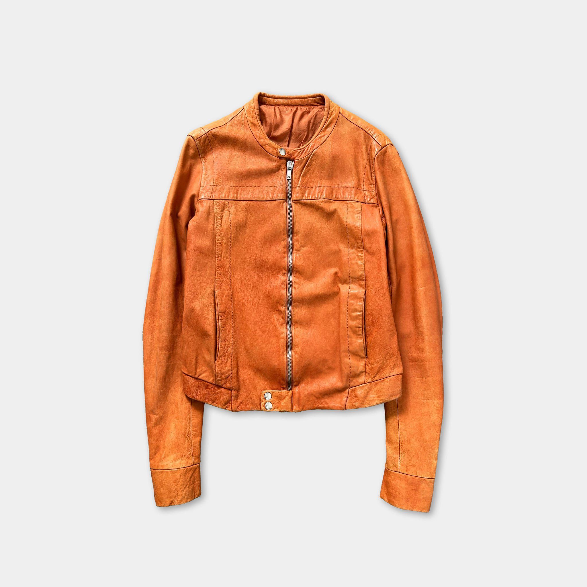 Rick Owens Rick Owens SS05 Scorpio Boo Cafe Orange Leather Jacket Size US S / EU 44-46 / 1 - 1 Thumbnail